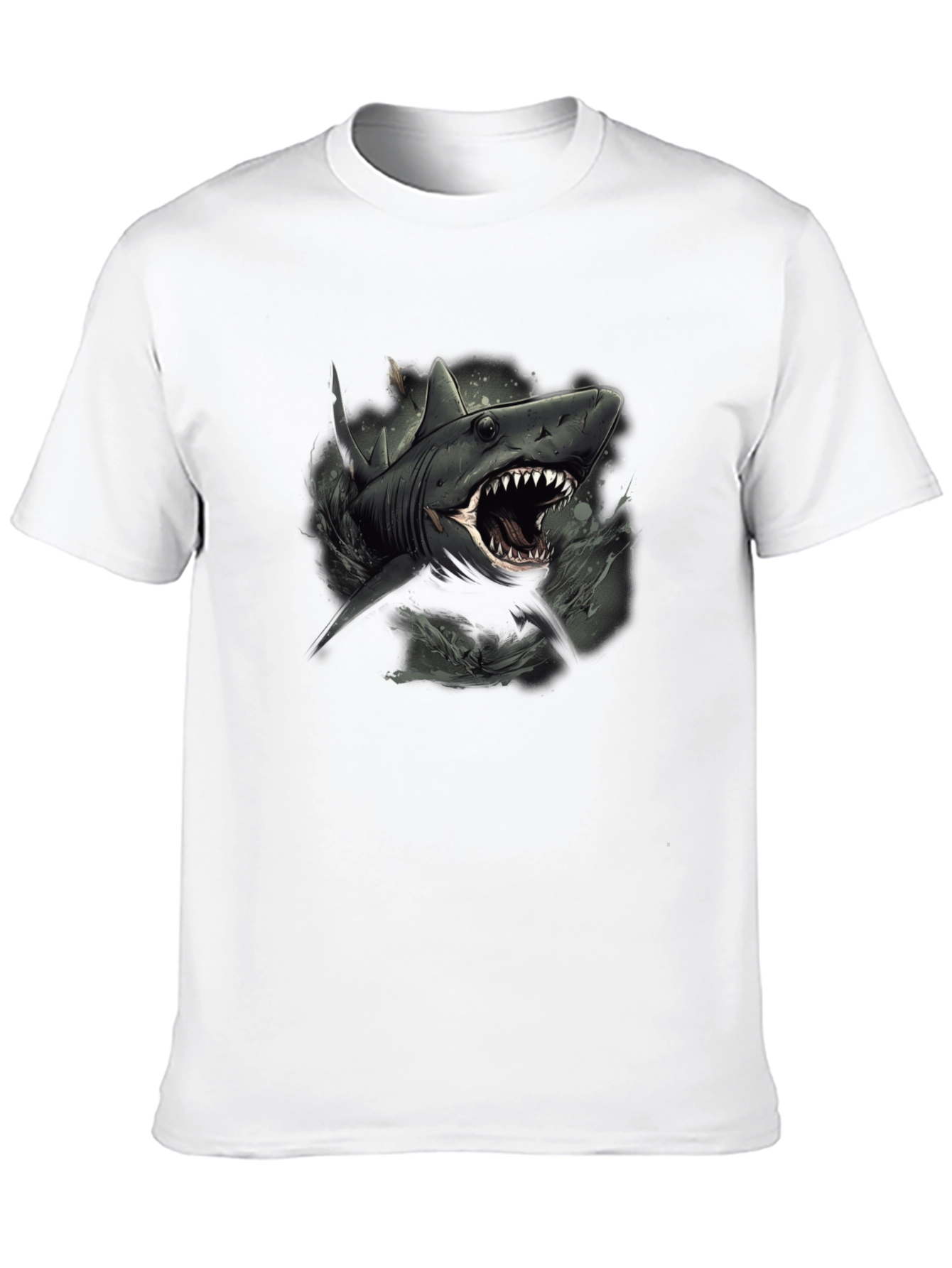 Shark Graphic Print Black Tee
