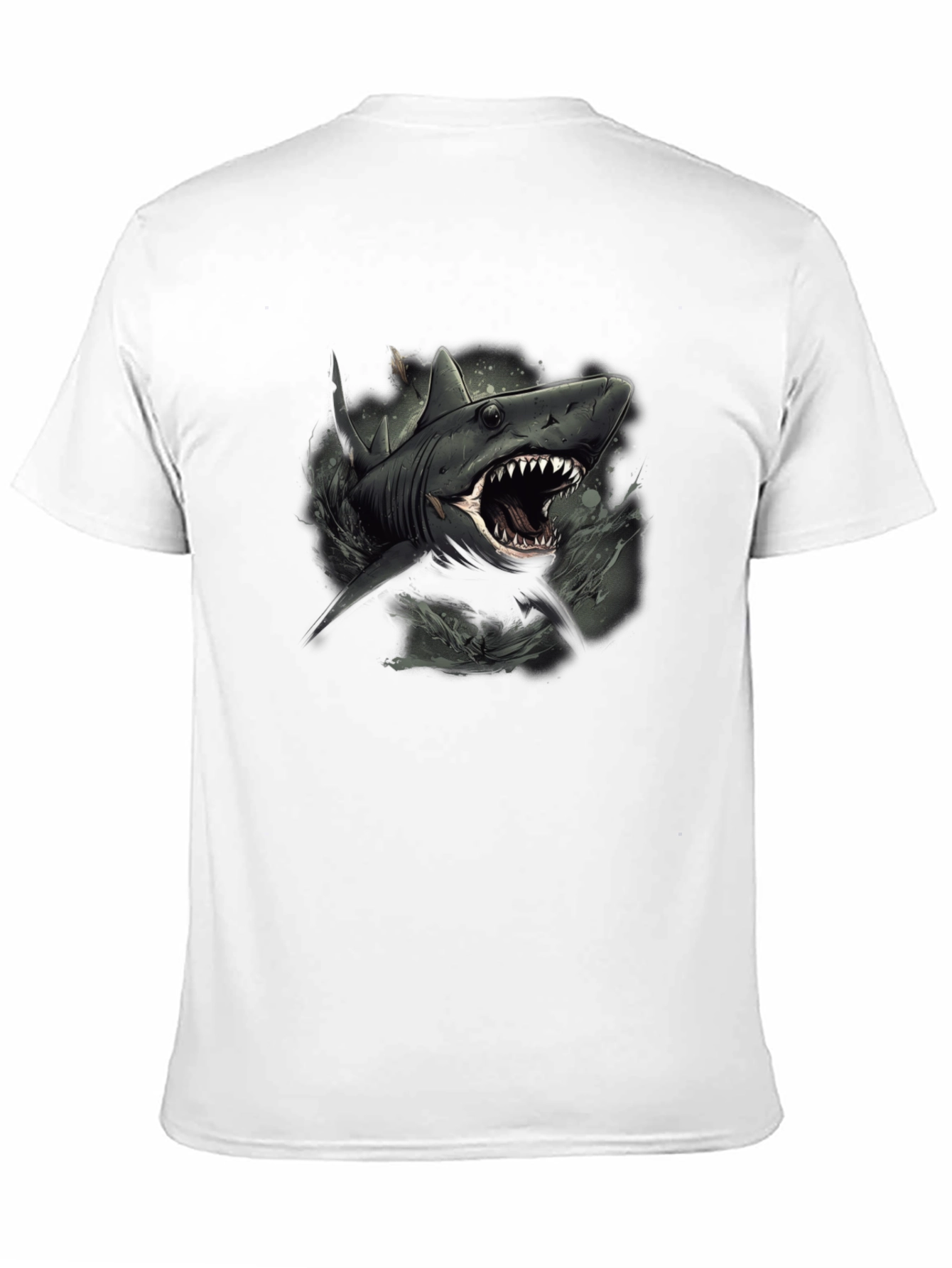 Shark Graphic Print Black Tee
