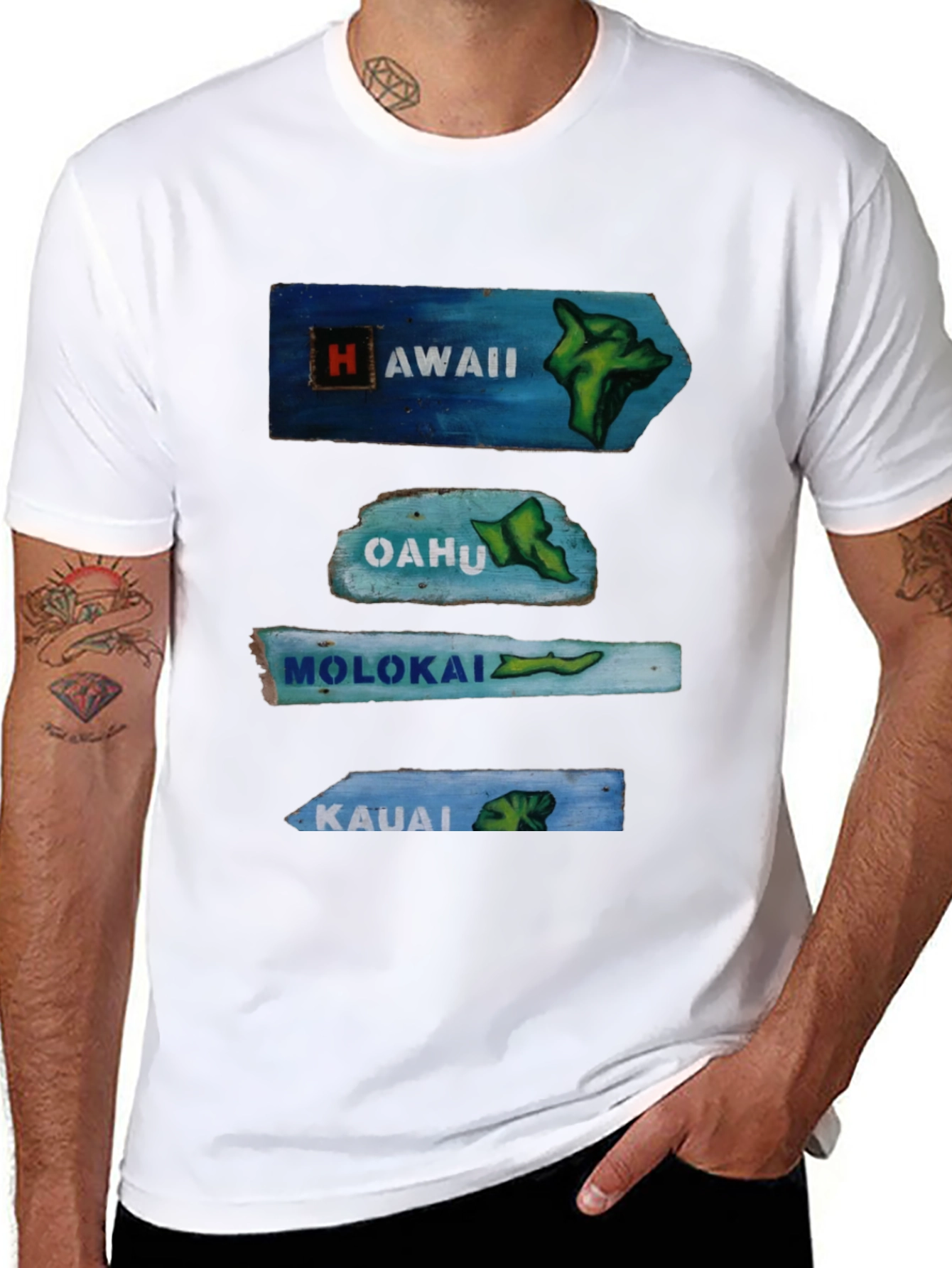 Hawaii Islands Arrow Signs T-Shirt