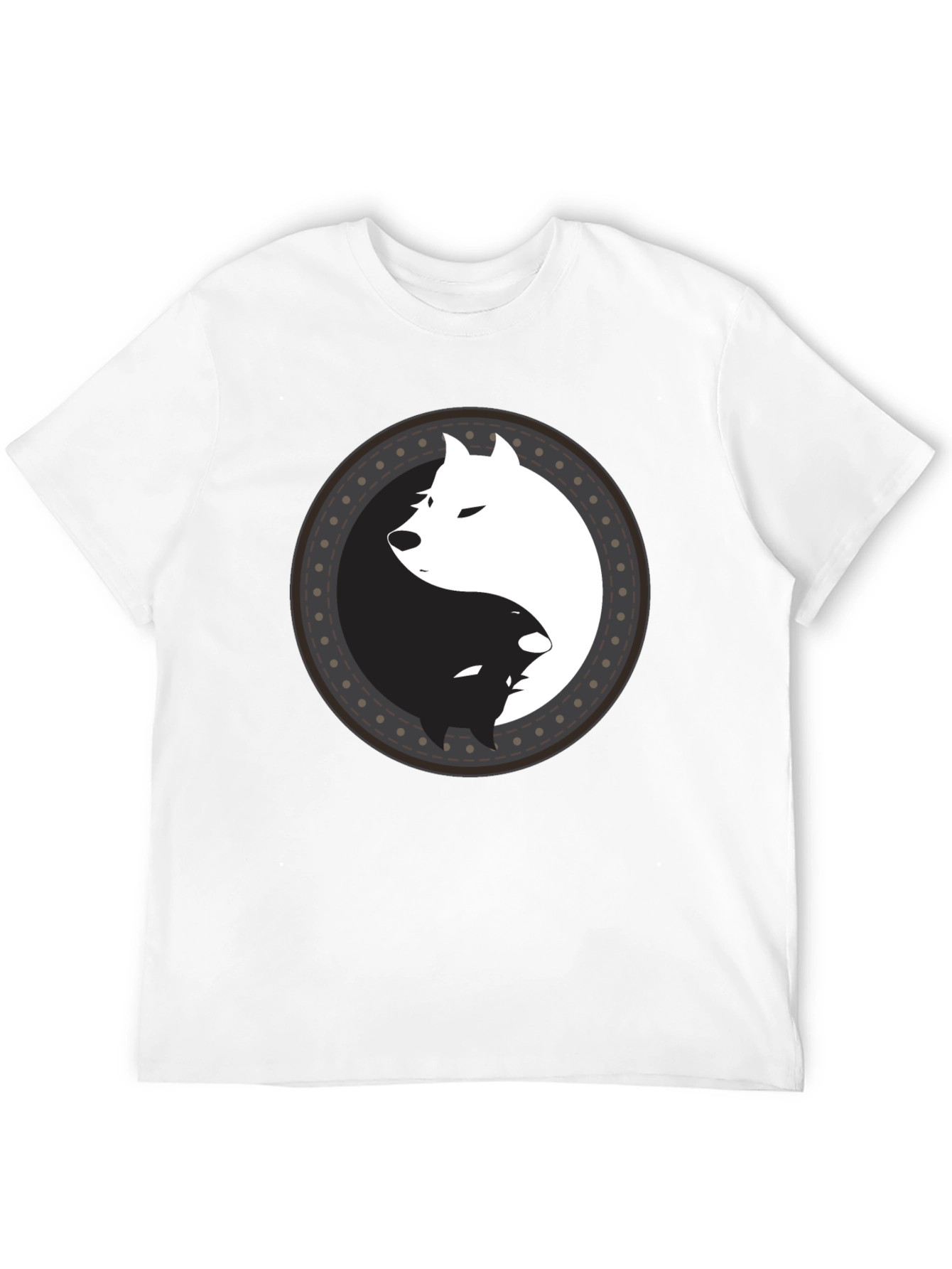Yin Yang Wolf Graphic Tee - Mens Black T-Shirt