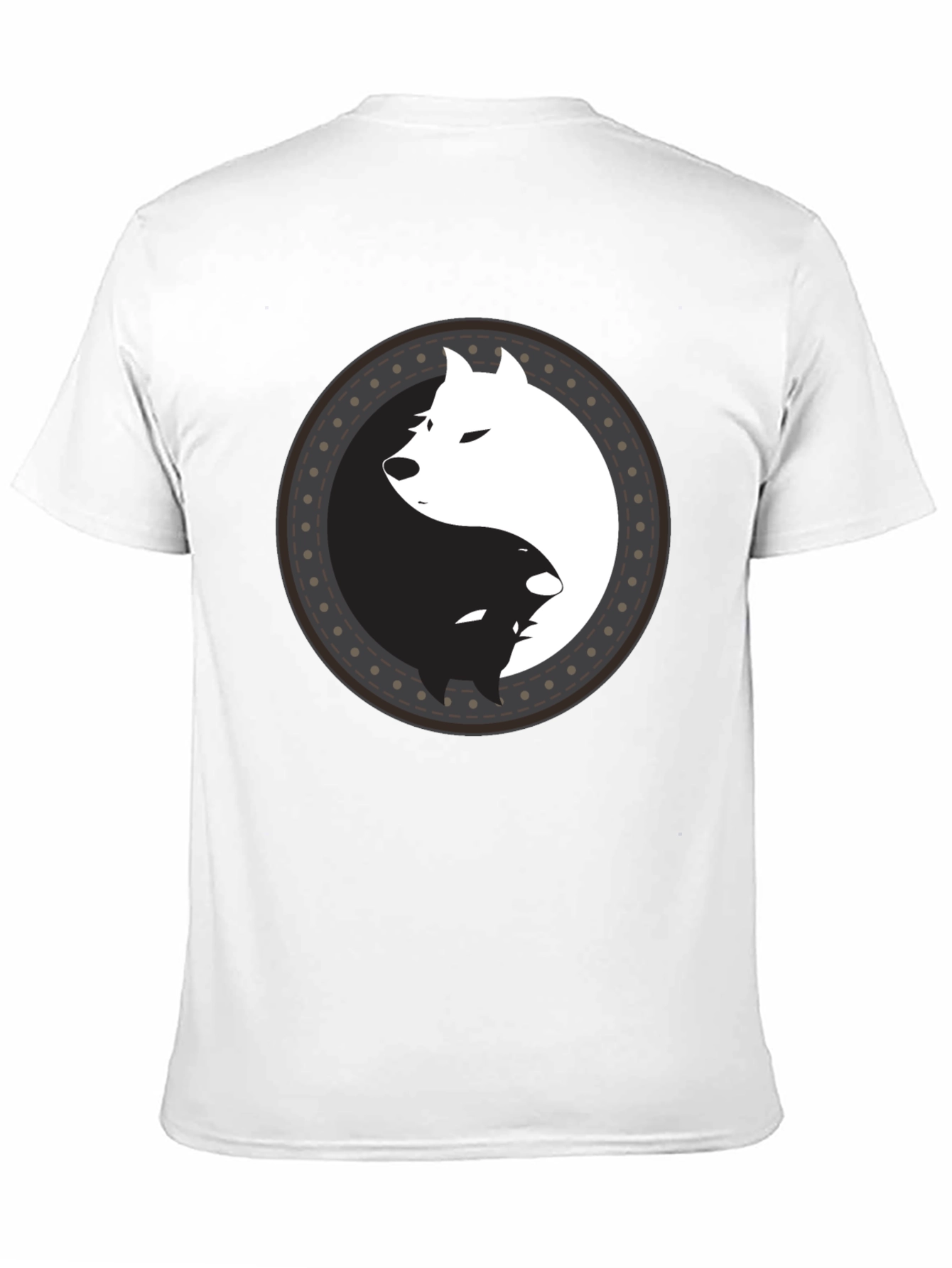 Yin Yang Wolf Graphic Tee - Mens Black T-Shirt