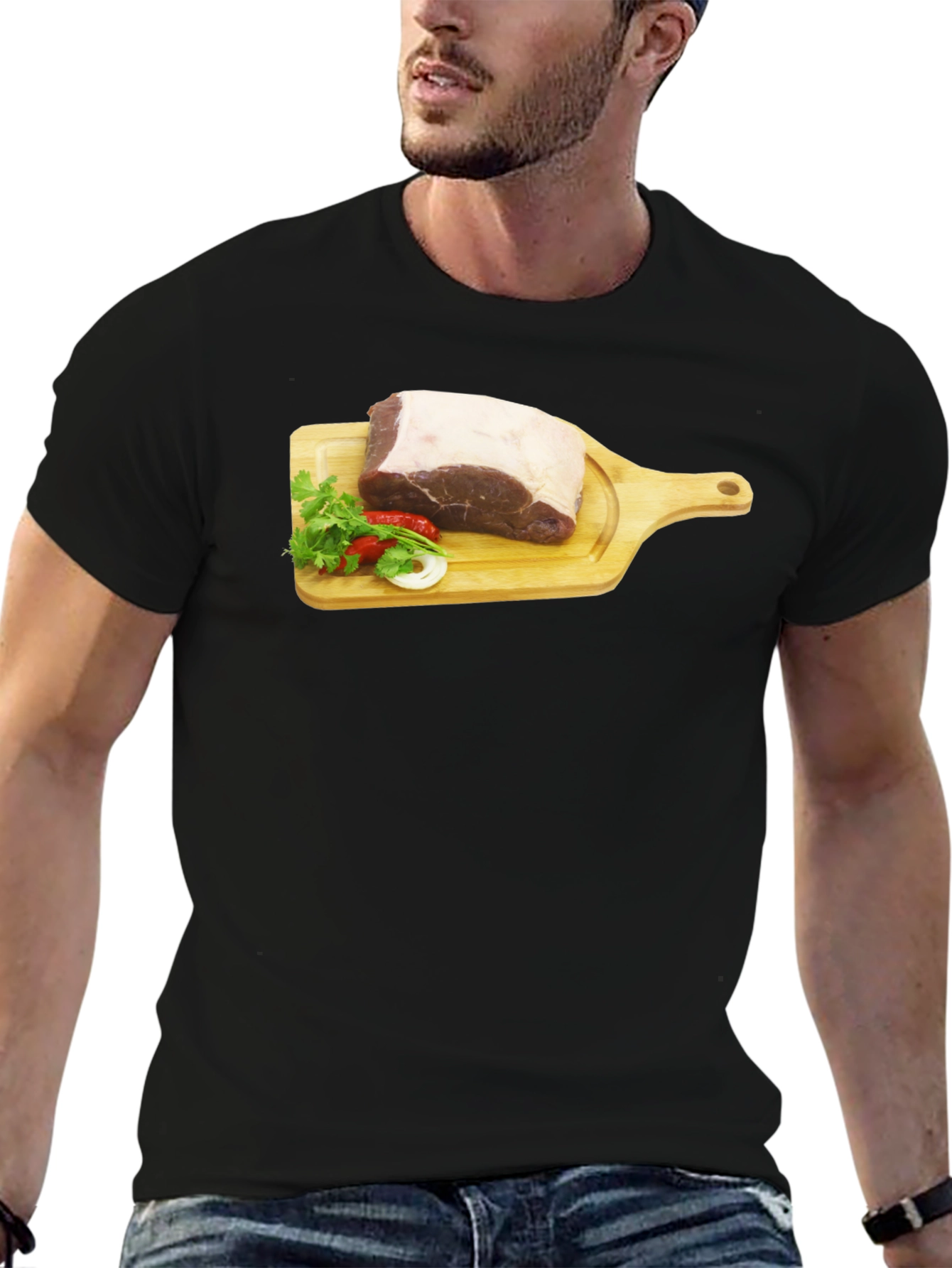 Steak on Cutting Board Graphic T-Shirt