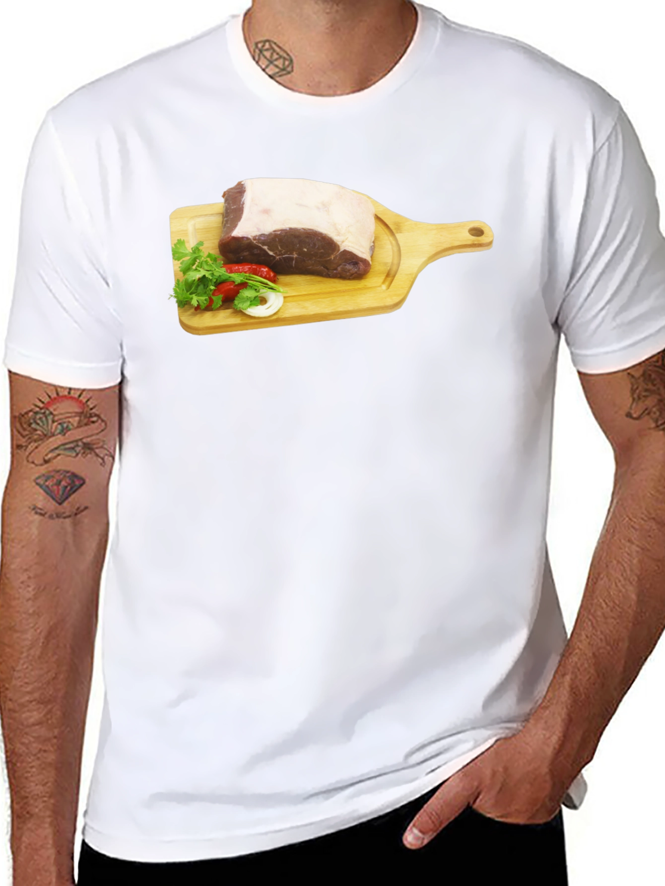Steak on Cutting Board Graphic T-Shirt