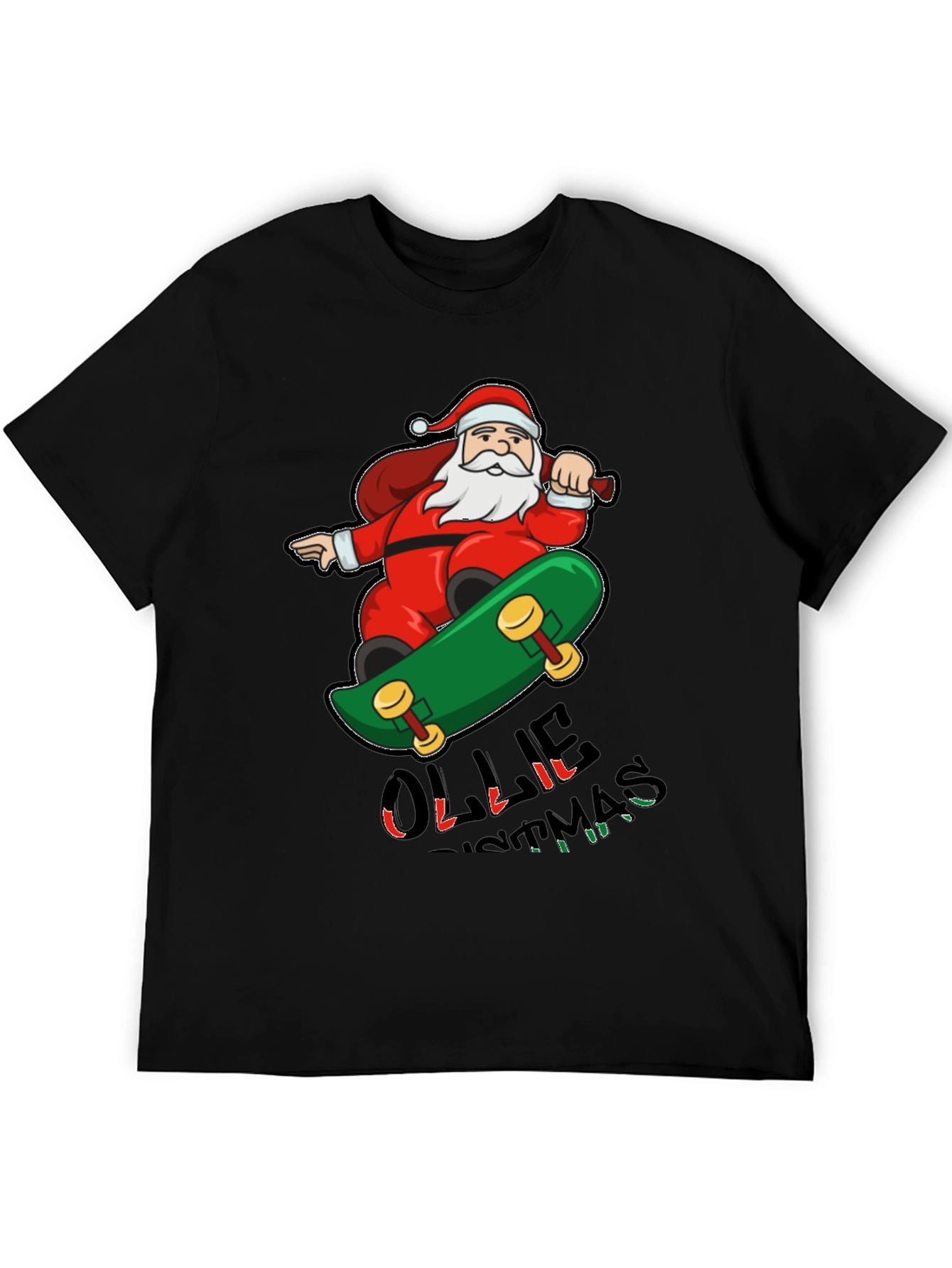 Skateboarding Santa T-Shirt - Festive Holiday Apparel