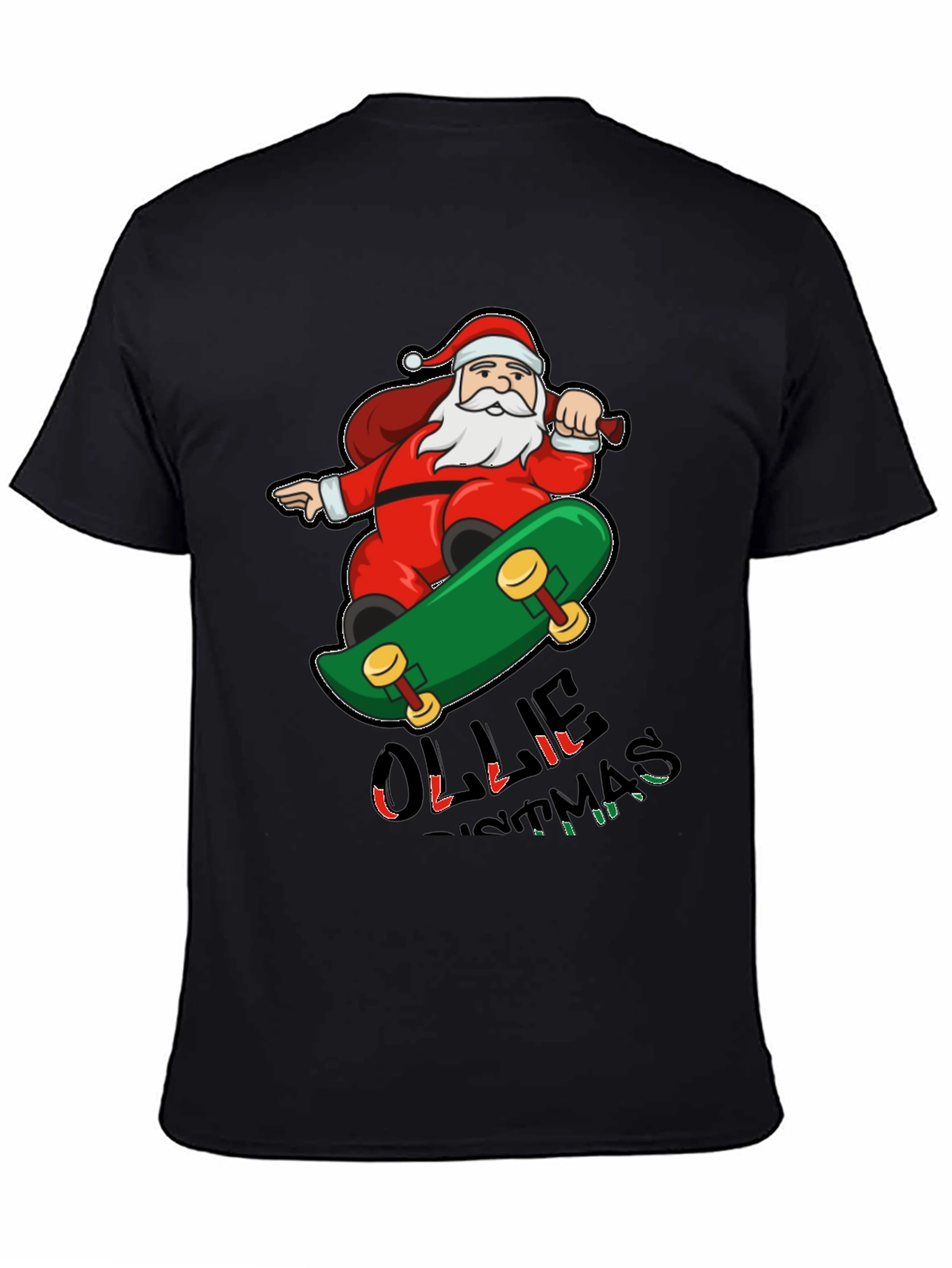 Skateboarding Santa T-Shirt - Festive Holiday Apparel