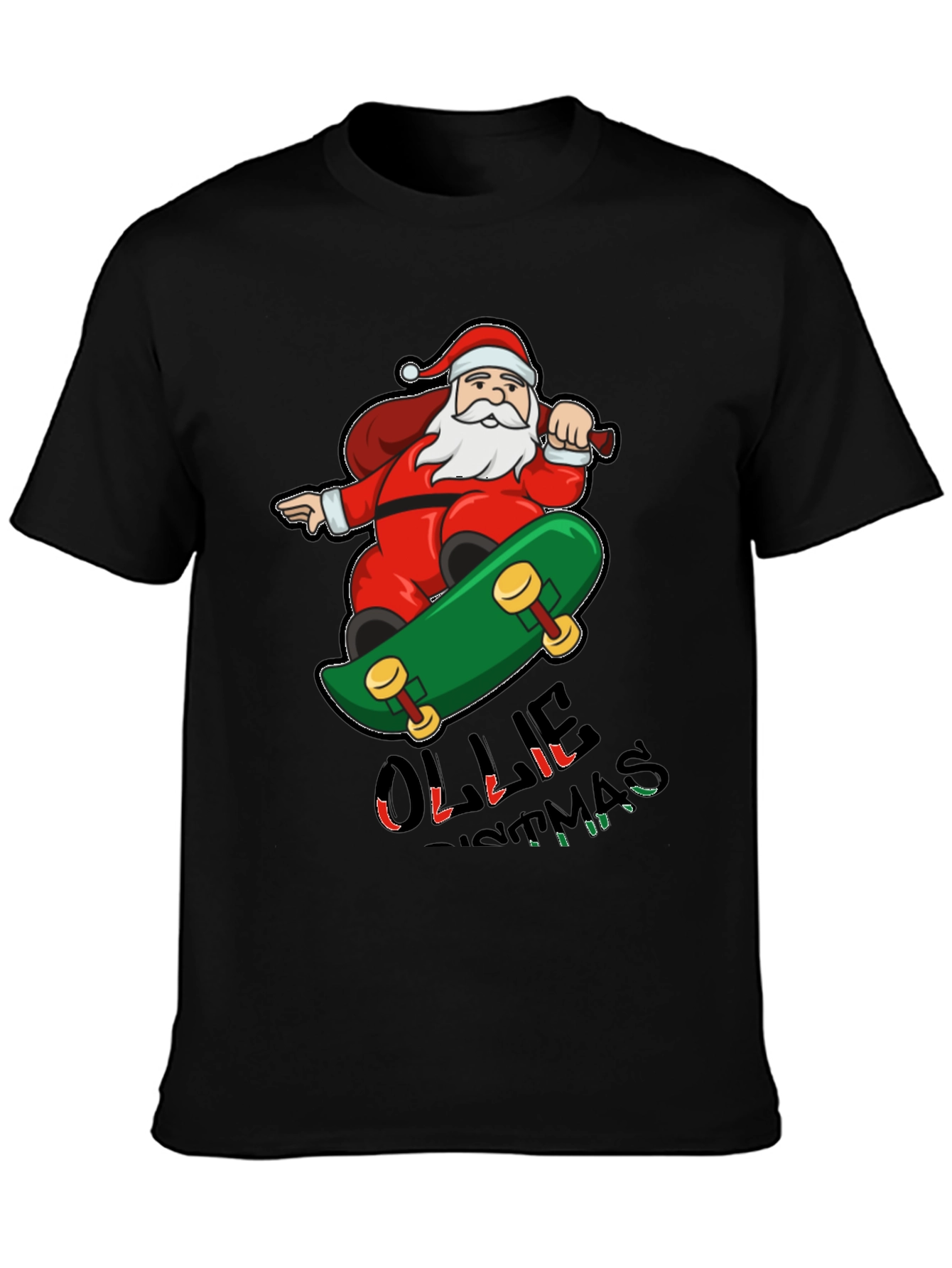 Skateboarding Santa T-Shirt - Festive Holiday Apparel