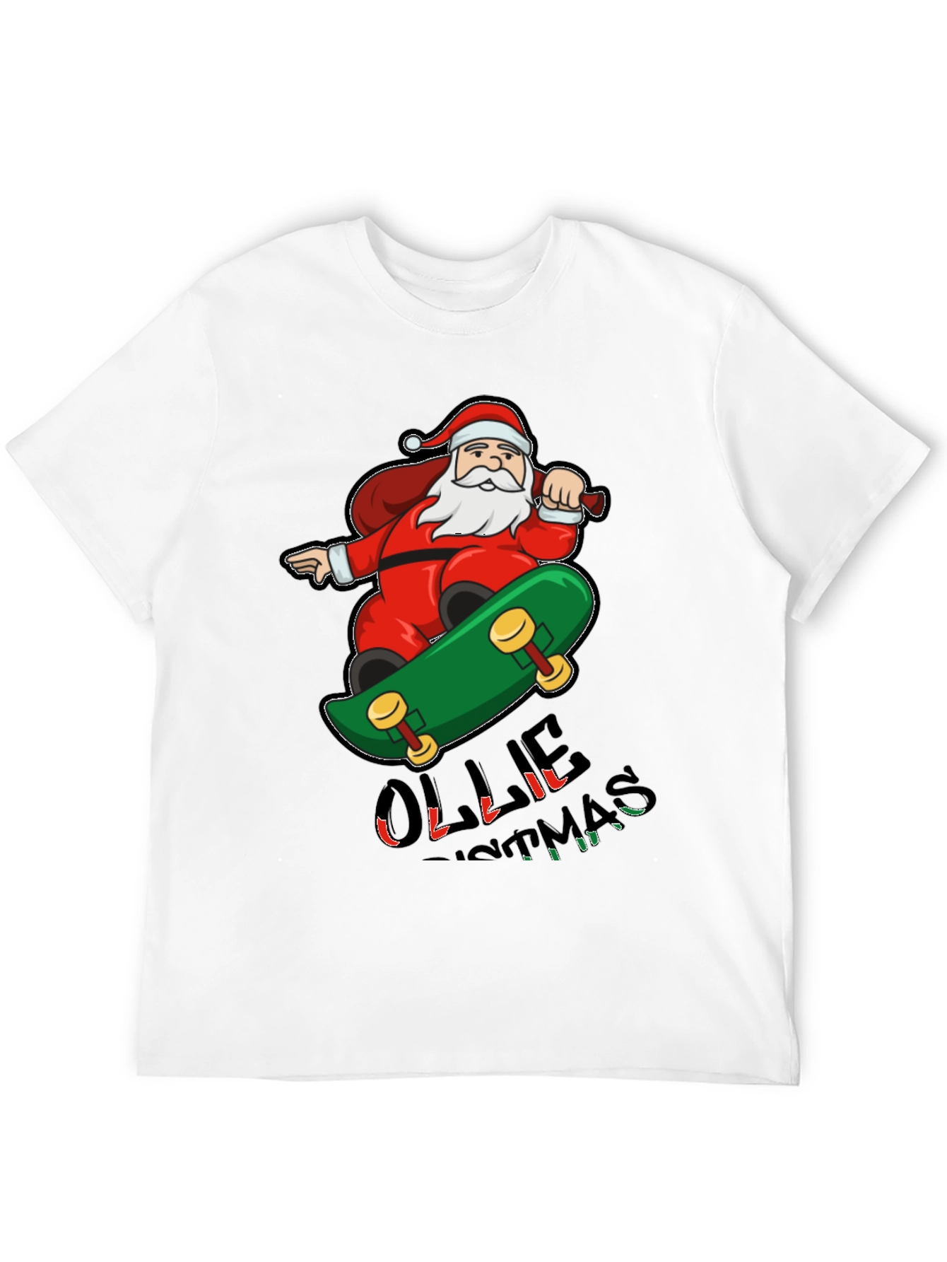 Skateboarding Santa T-Shirt - Festive Holiday Apparel