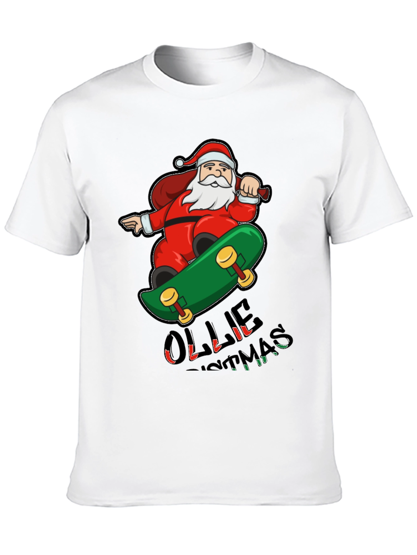 Skateboarding Santa T-Shirt - Festive Holiday Apparel
