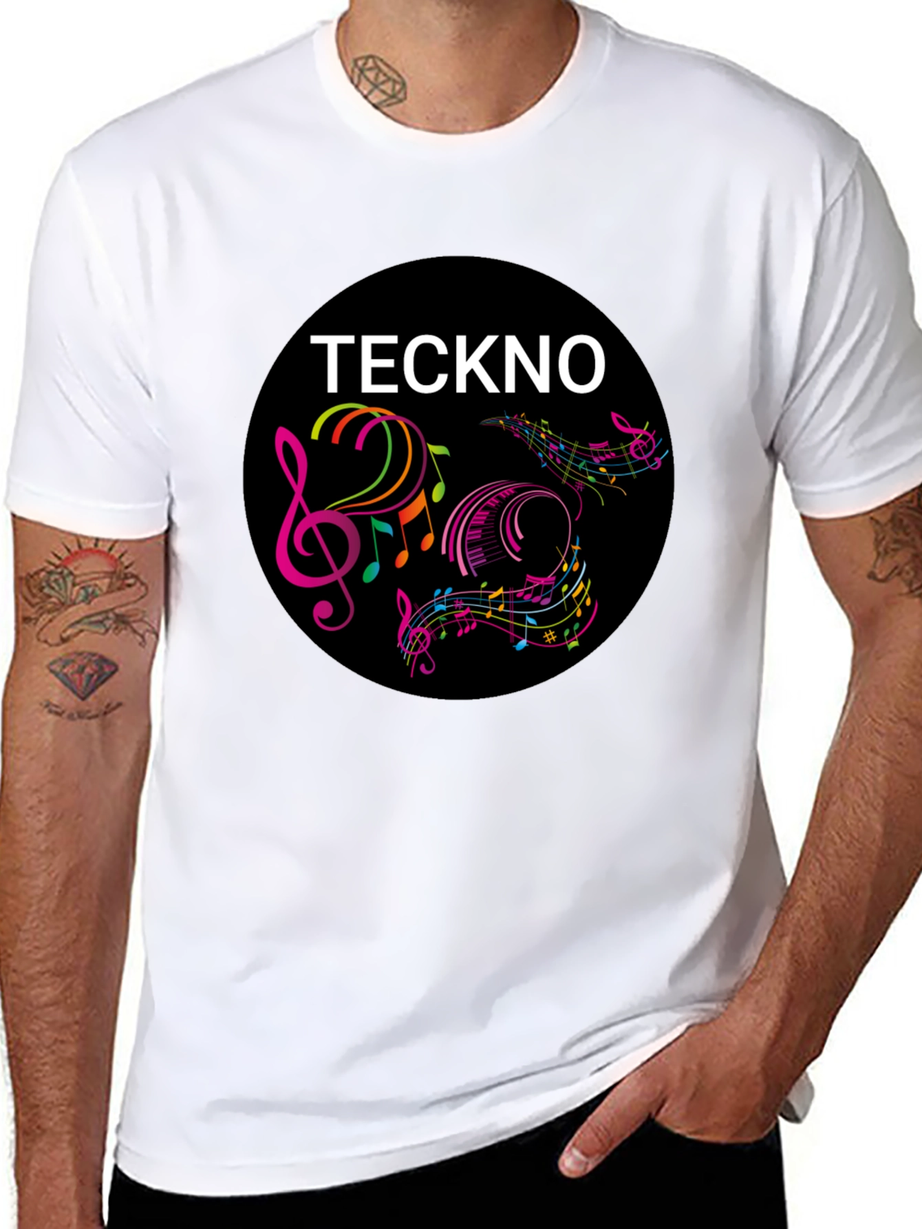 Teckno Music Graphic Tee - Cool Round Design