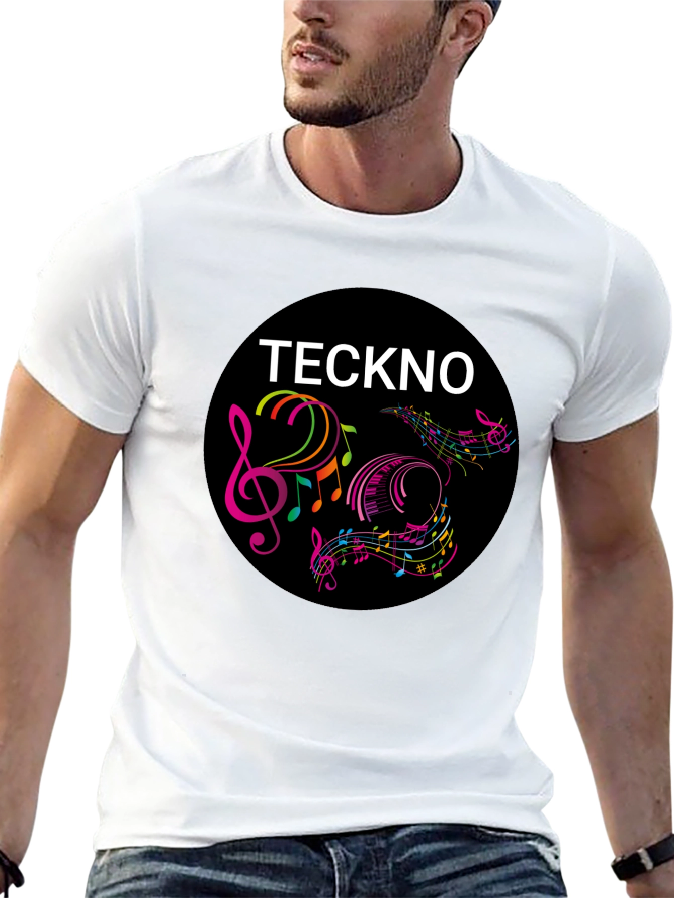 Teckno Music Graphic Tee - Cool Round Design