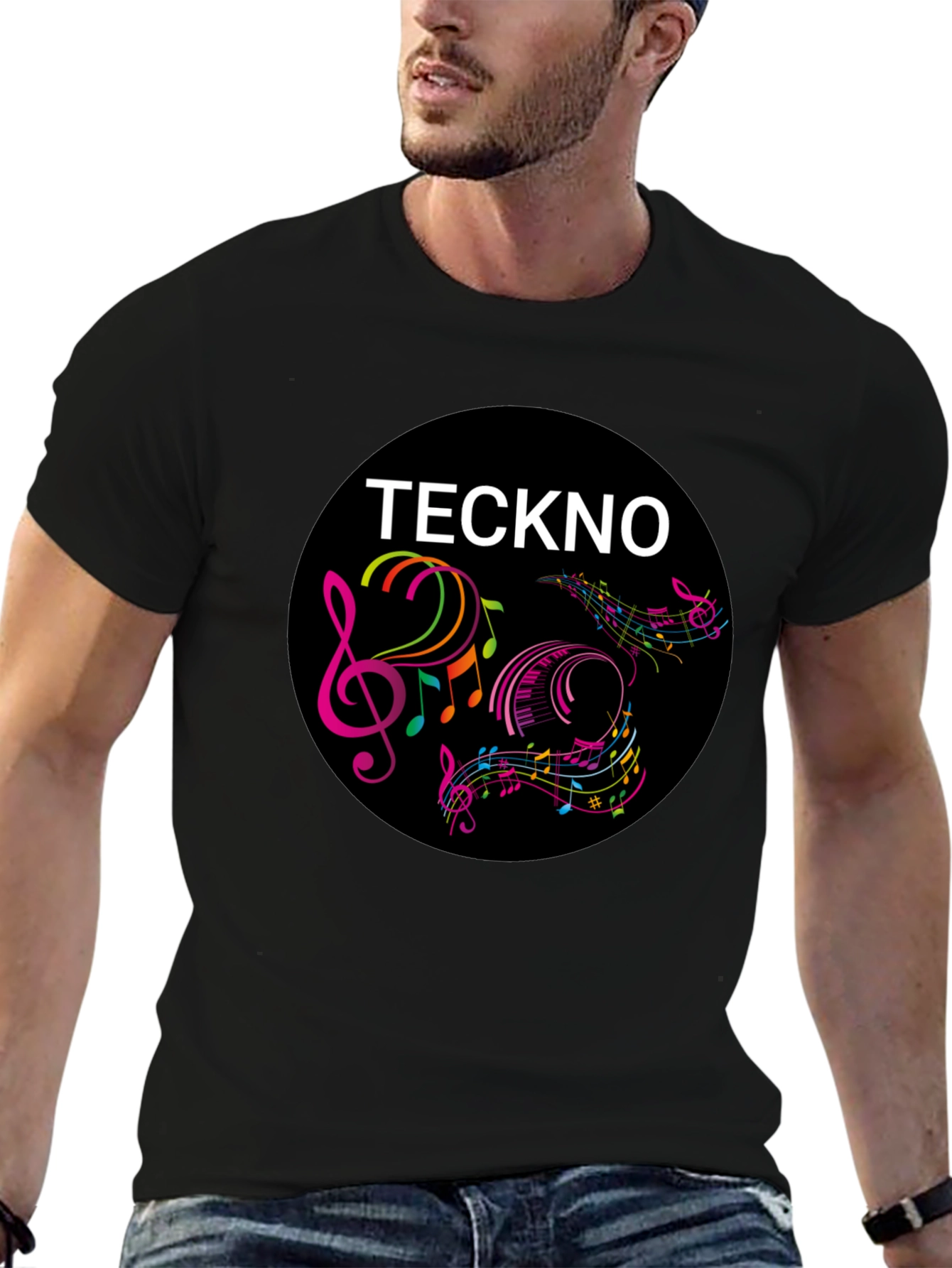 Teckno Music Graphic Tee - Cool Round Design