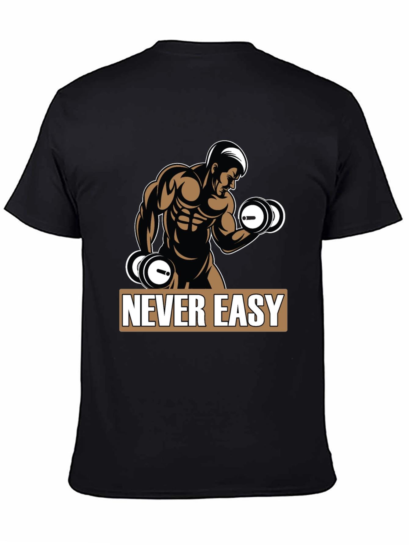 Never Easy Gym Workout Graphic Tee