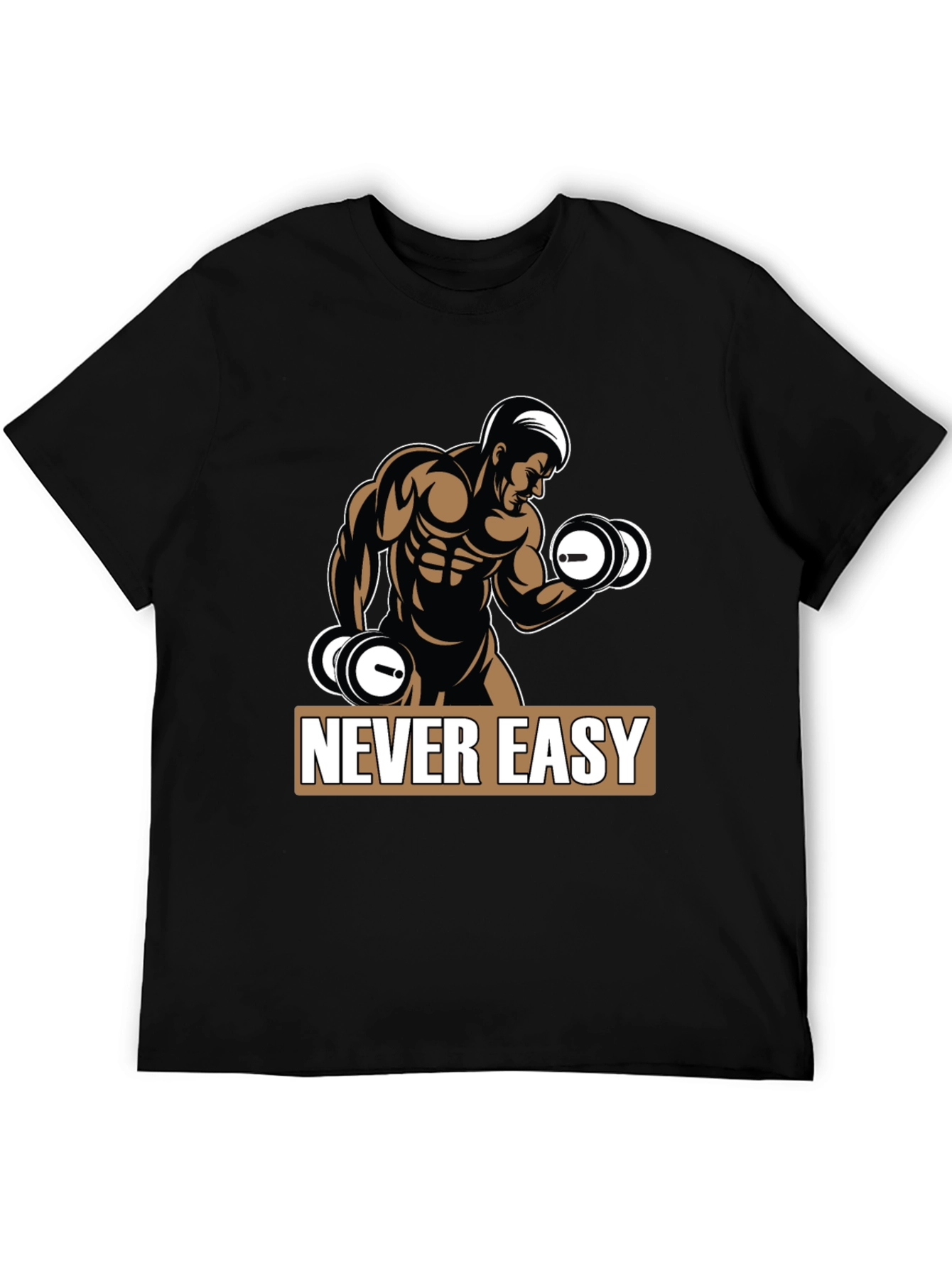 Never Easy Gym Workout Graphic Tee