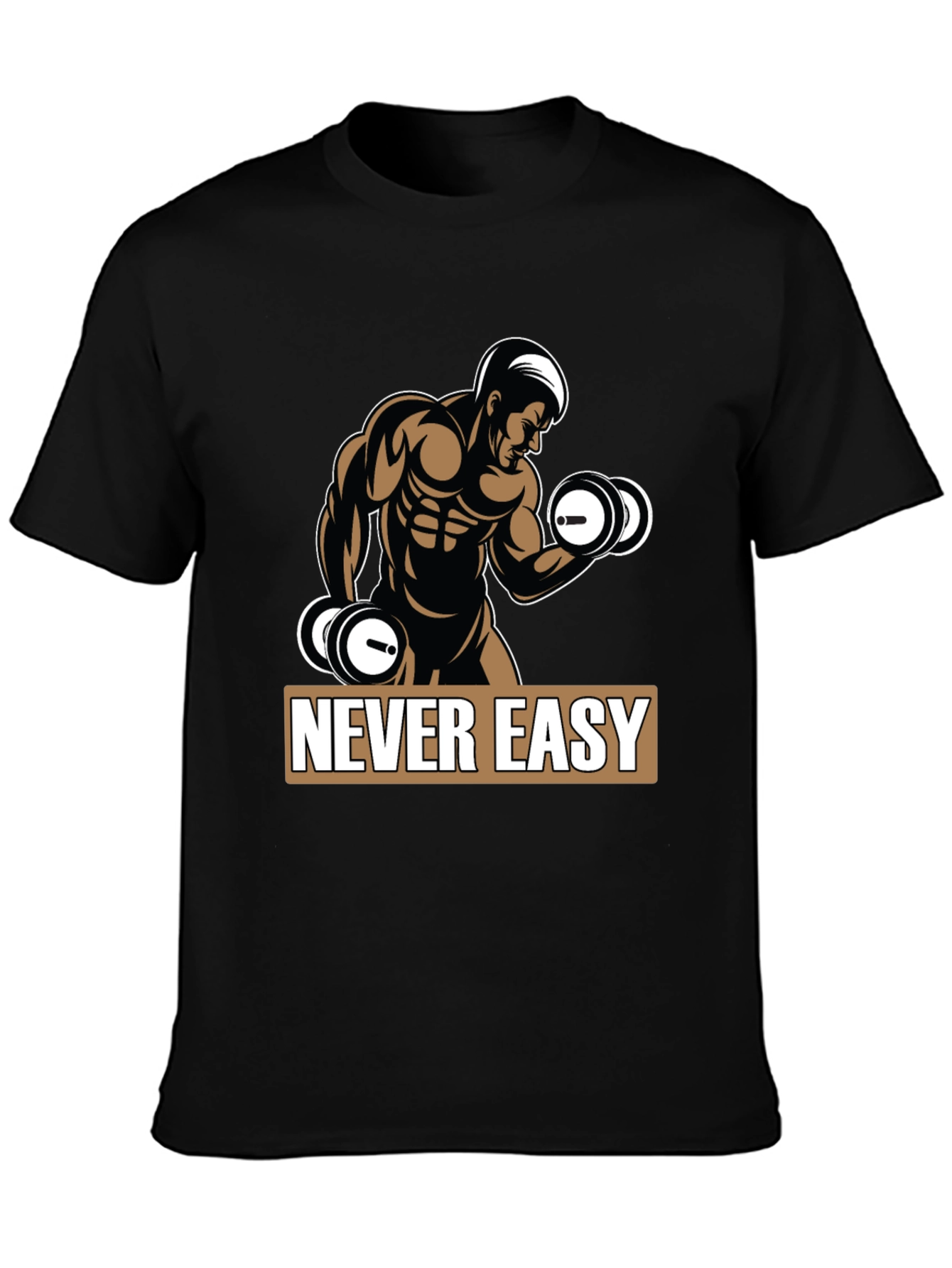 Never Easy Gym Workout Graphic Tee