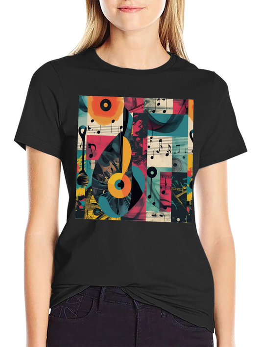 Abstract Music Note Graphic Tee - Modern Style