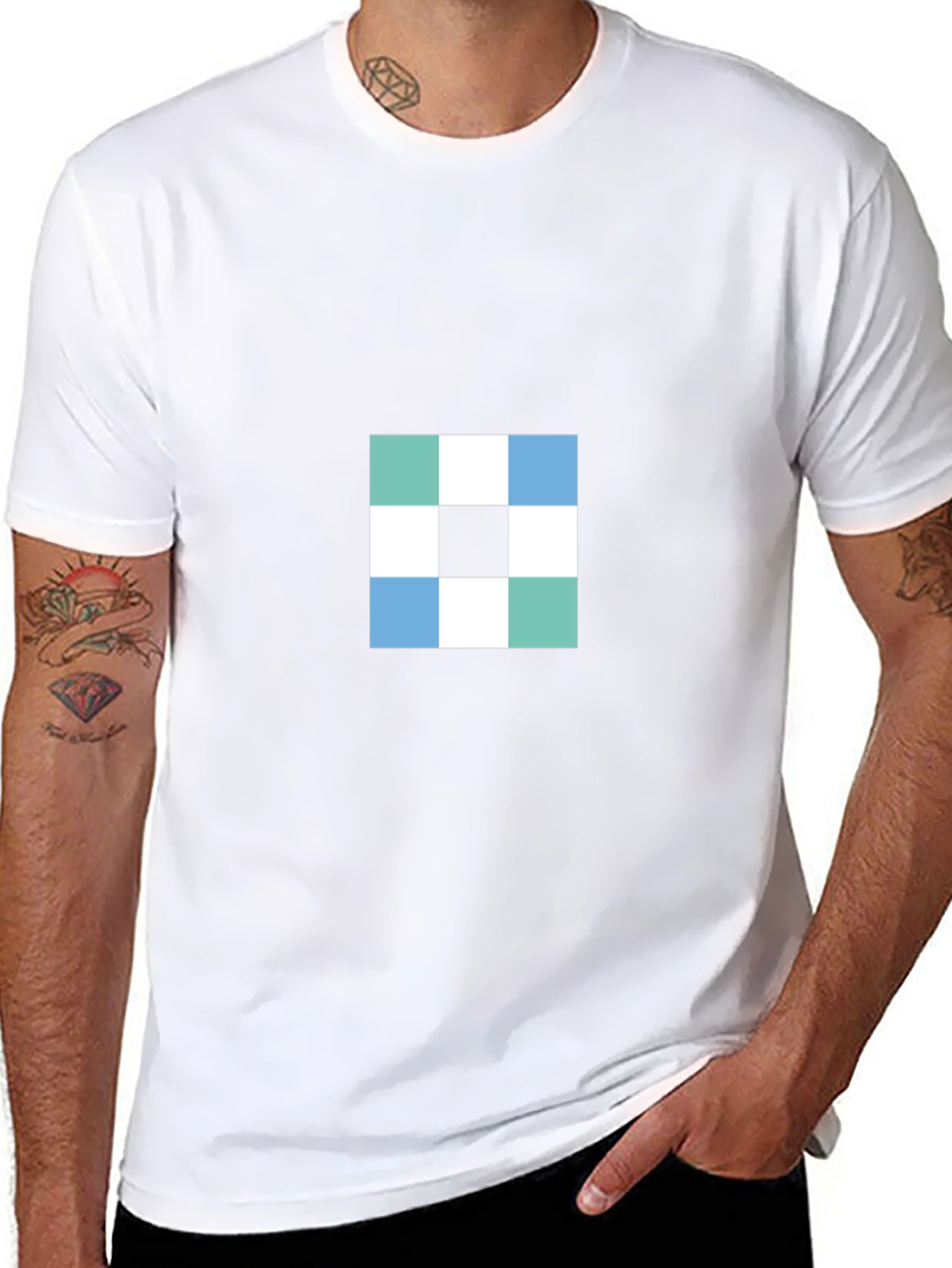Geometric Grid T-Shirt - Modern Casual Style