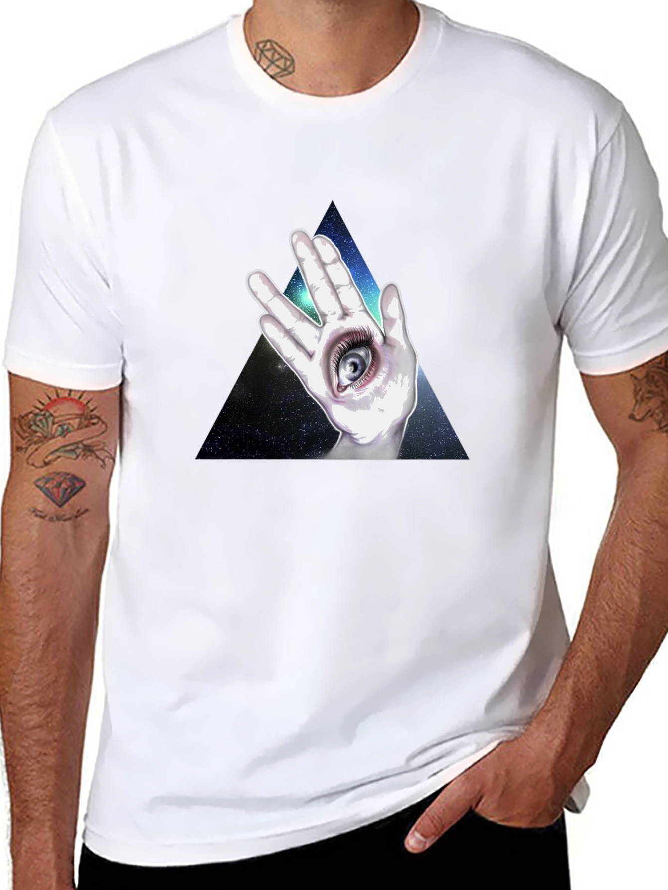 All Seeing Eye Hand Graphic T-Shirt - Black
