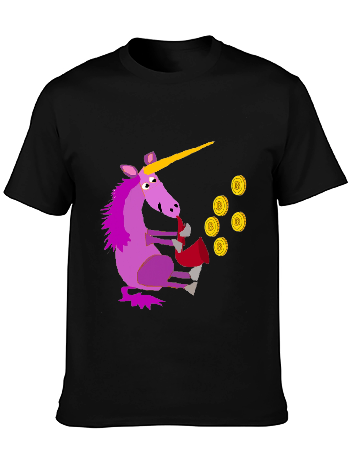 Unicorn Bitcoin Crypto T-Shirt - Black