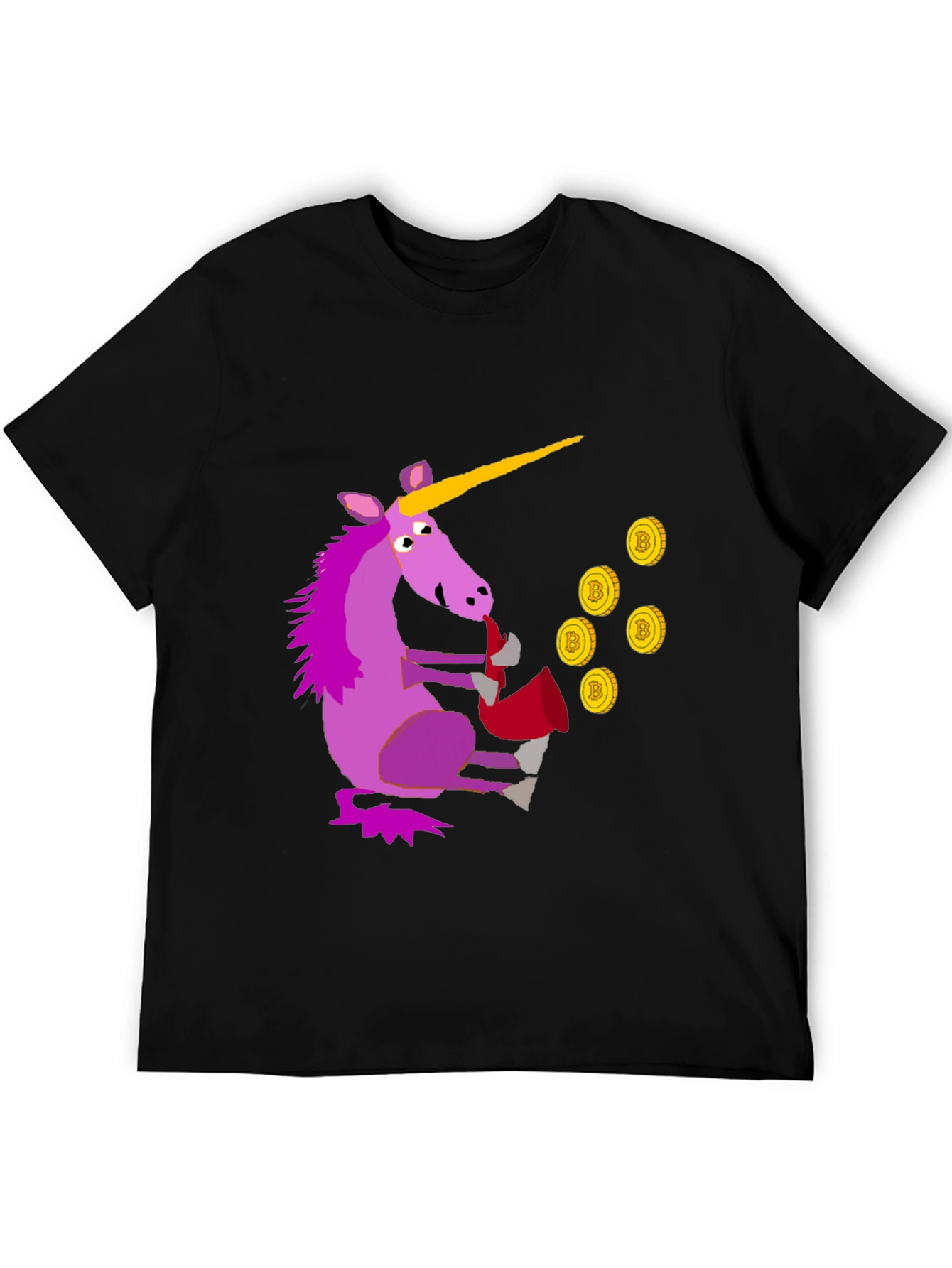 Unicorn Bitcoin Crypto T-Shirt - Black
