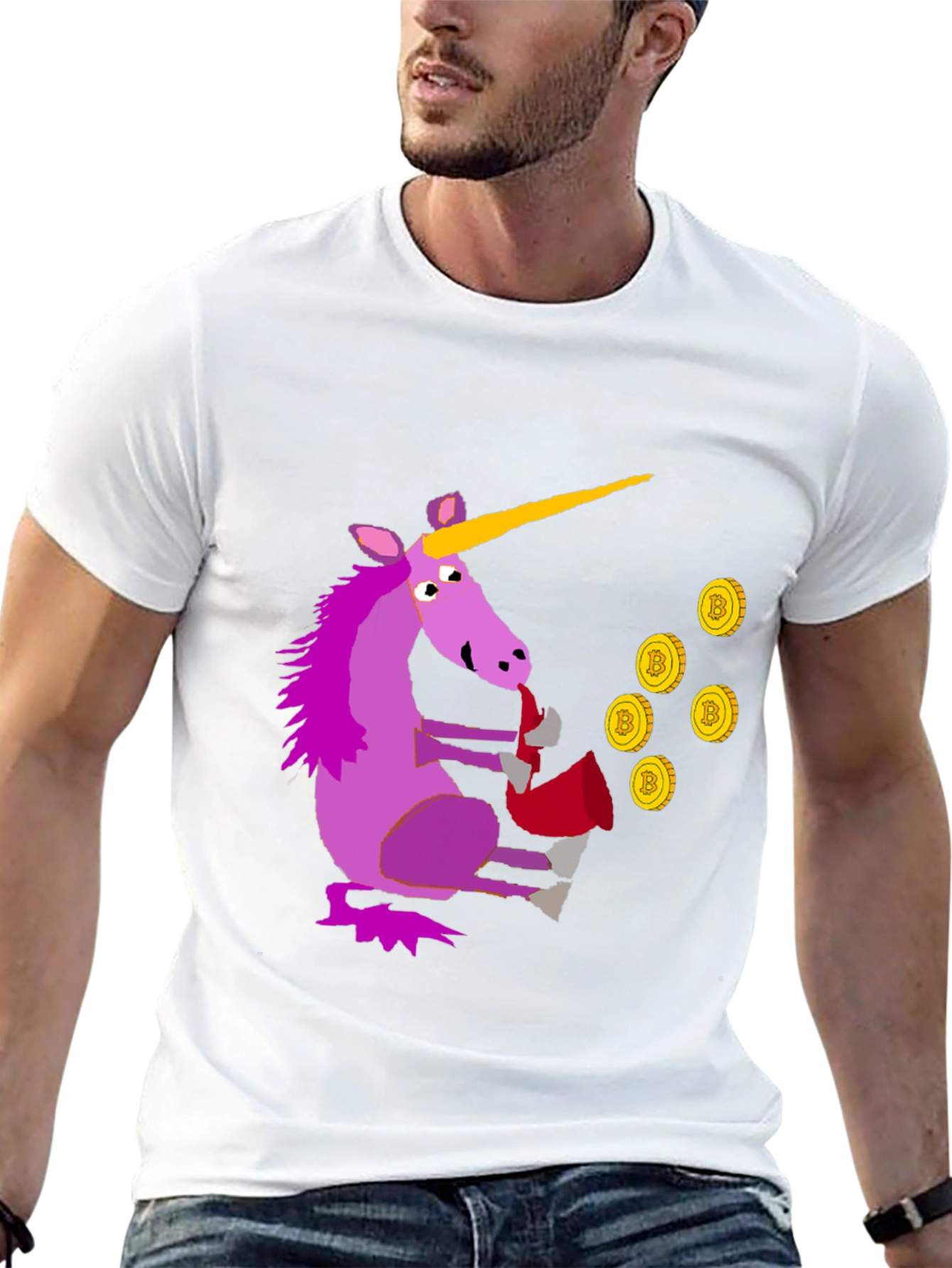 Unicorn Bitcoin Crypto T-Shirt - Black