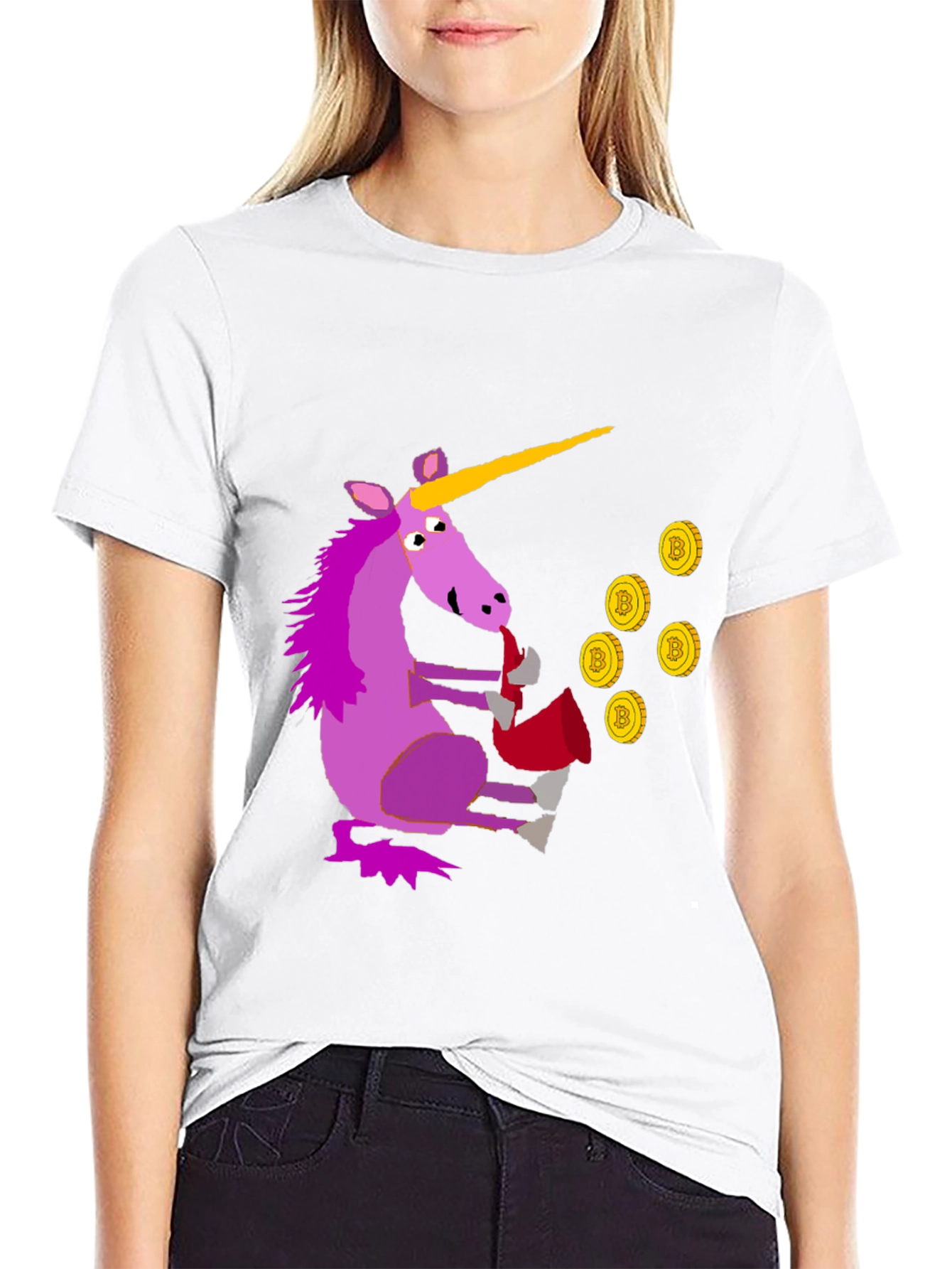 Unicorn Bitcoin Crypto T-Shirt - Black