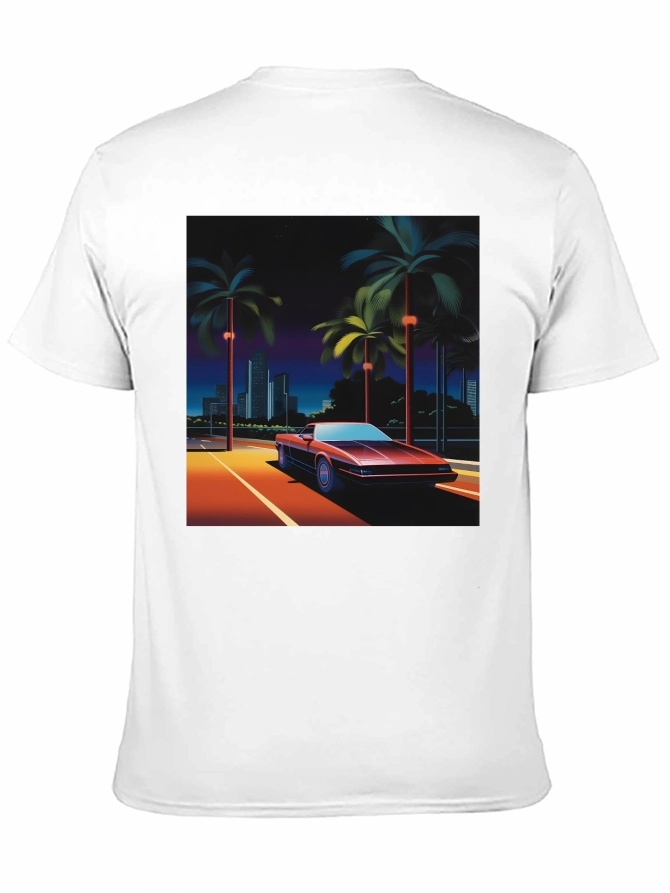 Retro Wave T-Shirt 80s Car & Palm Design
