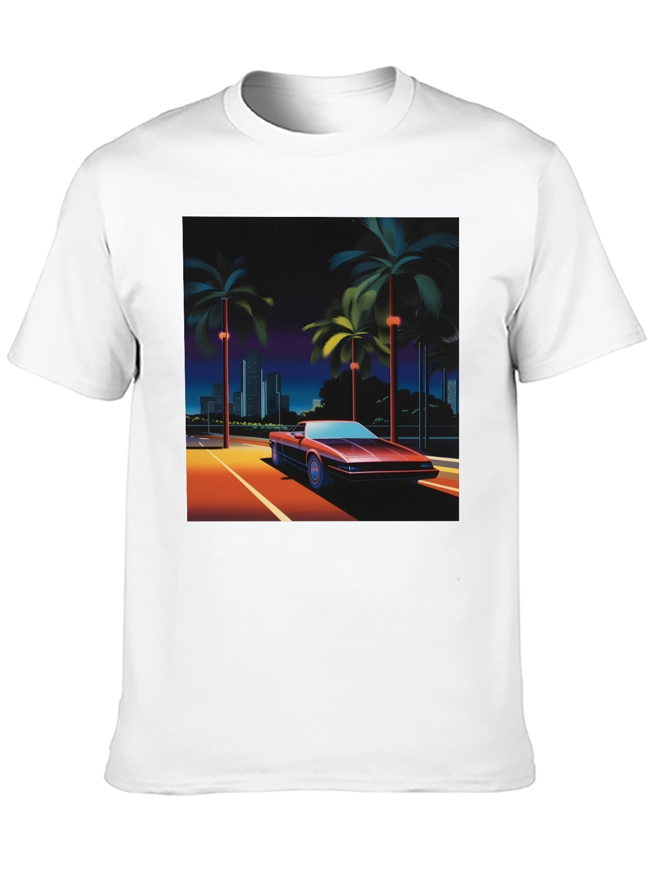 Retro Wave T-Shirt 80s Car & Palm Design