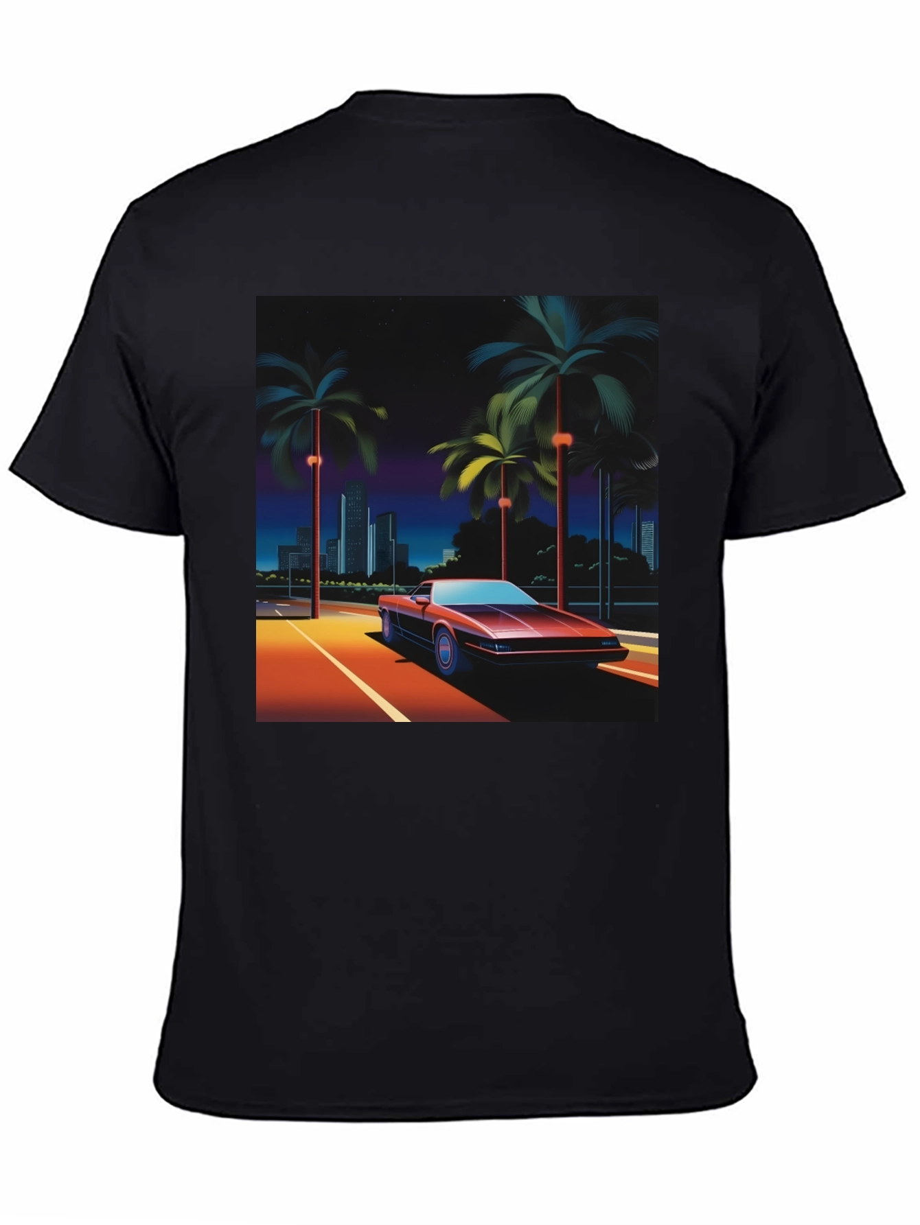 Retro Wave T-Shirt 80s Car & Palm Design