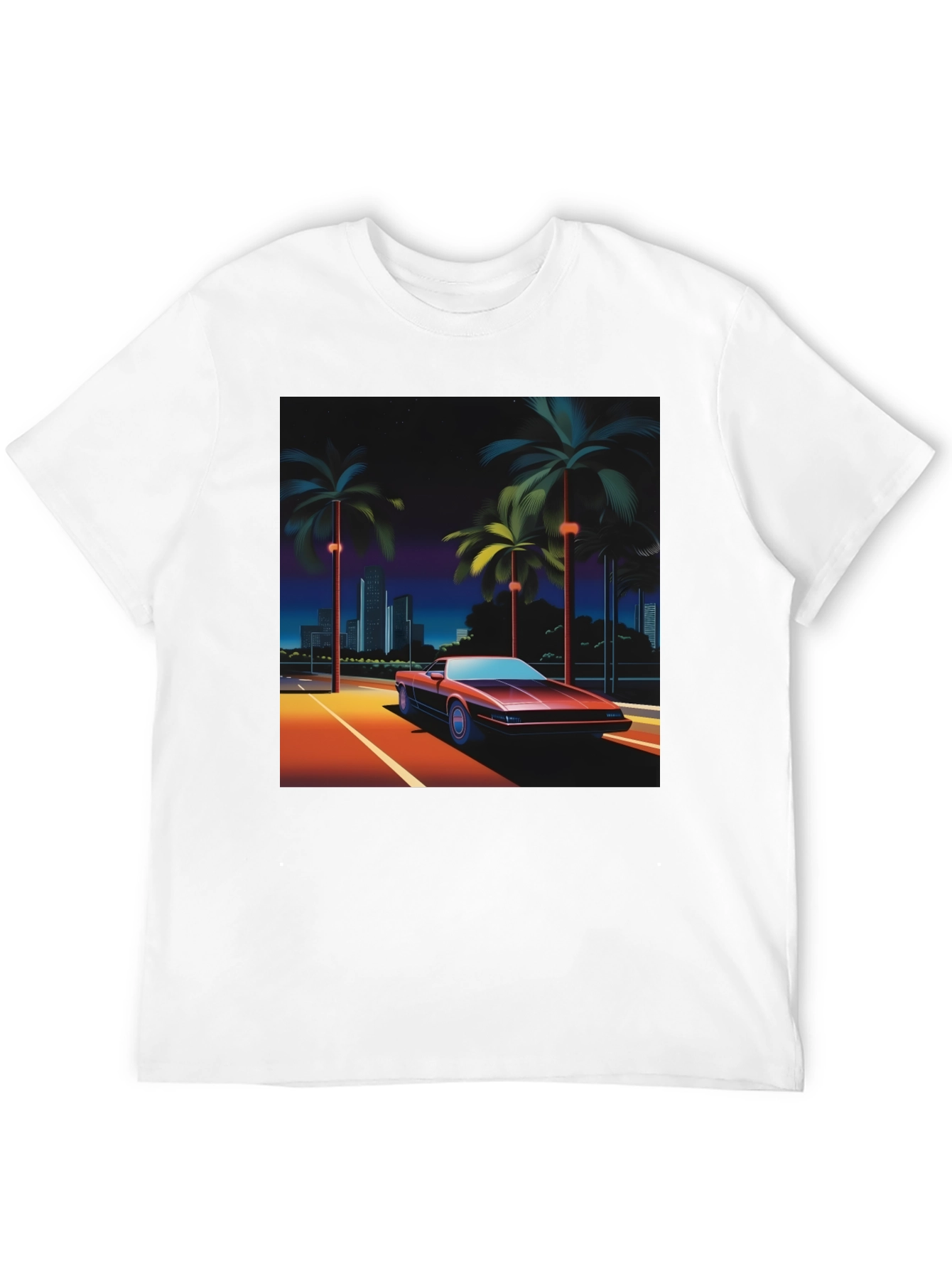 Retro Wave T-Shirt 80s Car & Palm Design
