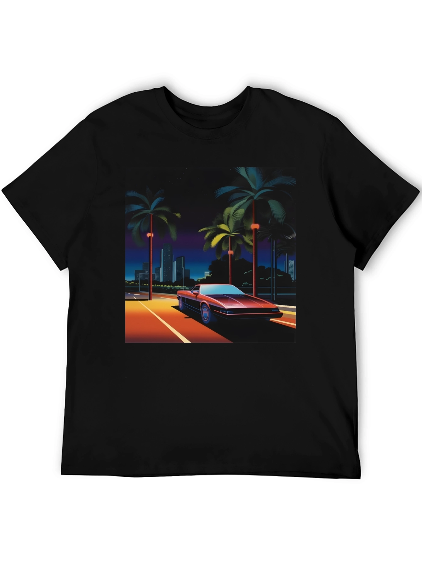 Retro Wave T-Shirt 80s Car & Palm Design