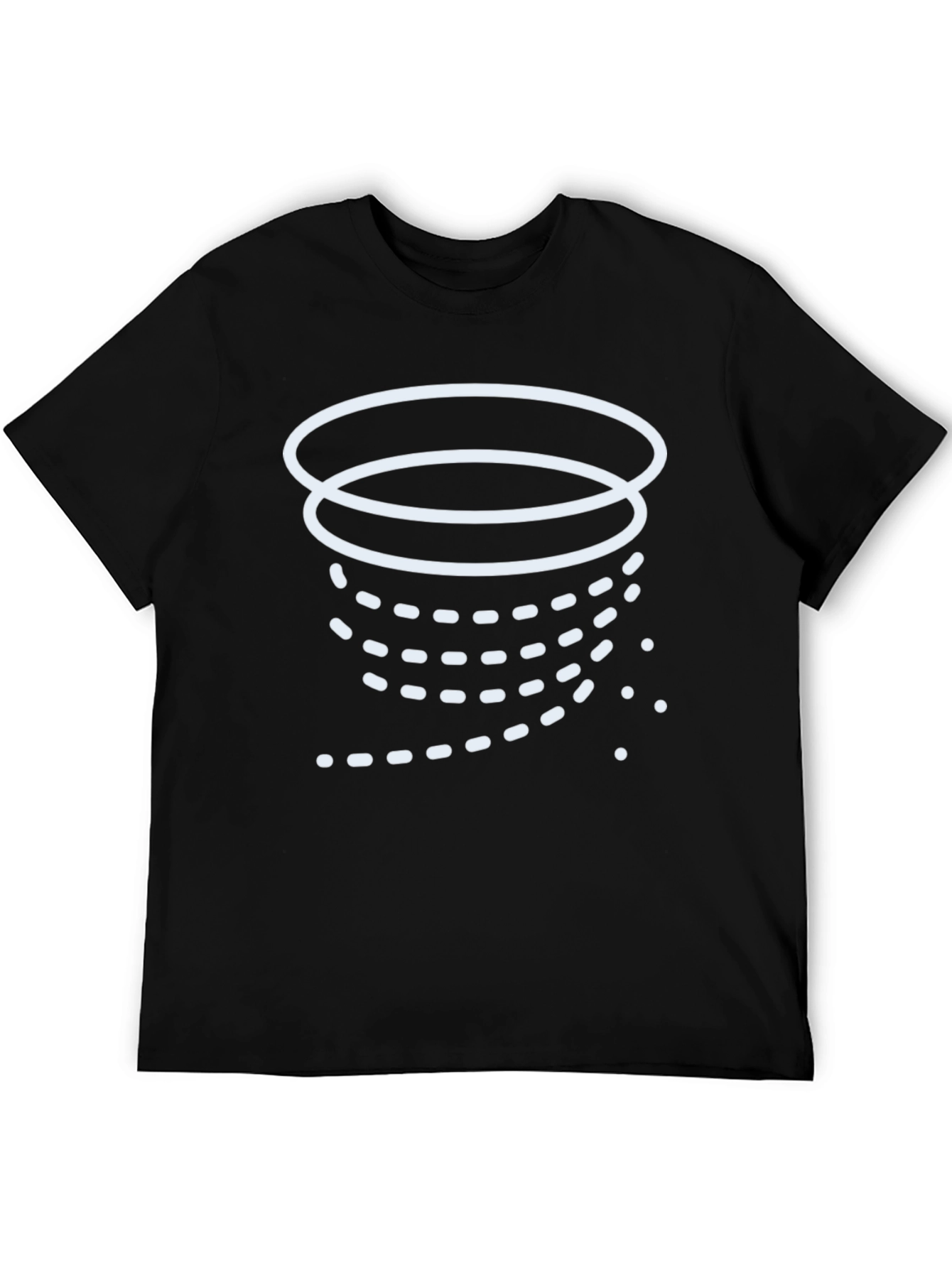 Modern White Graphic Tee - Black