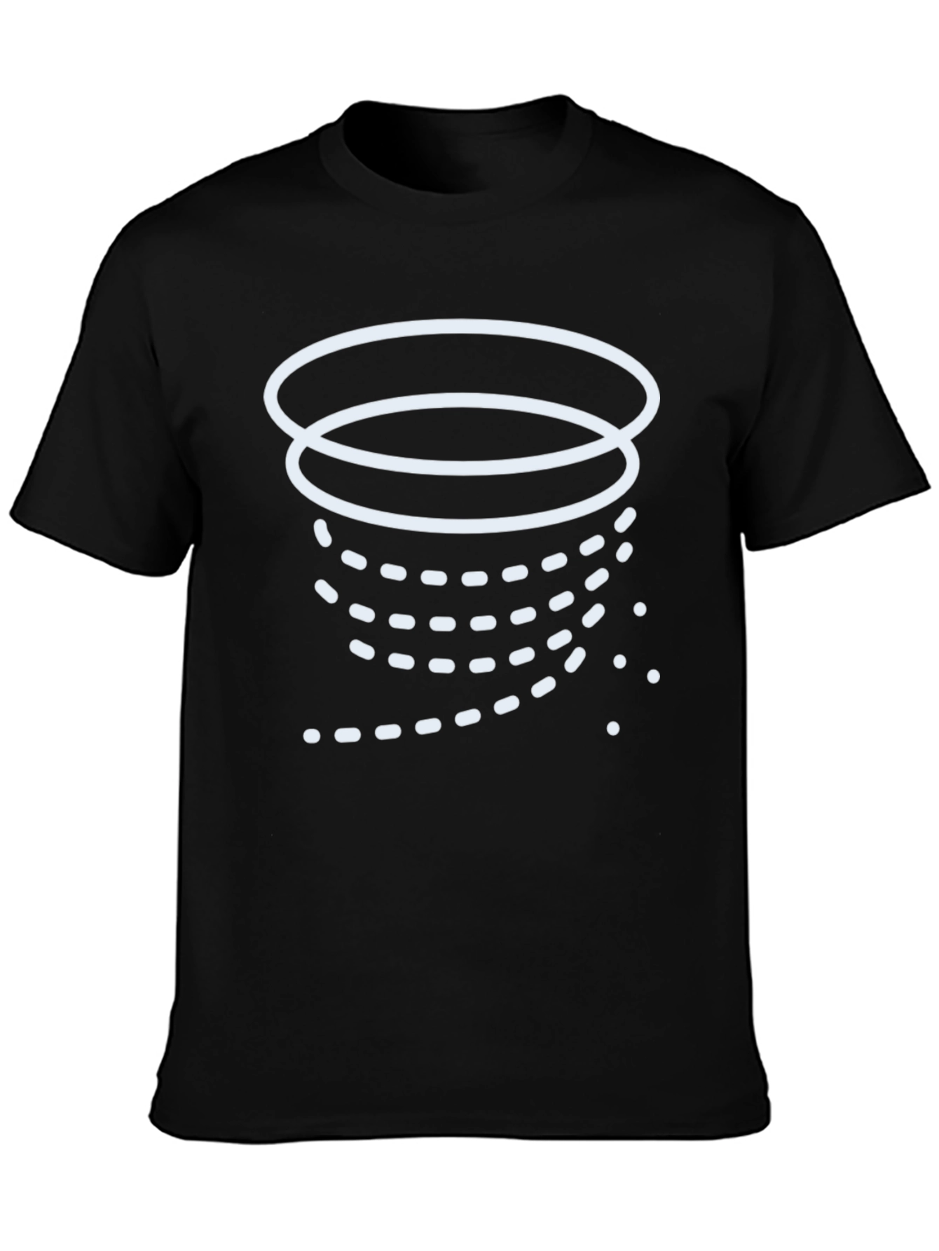 Modern White Graphic Tee - Black
