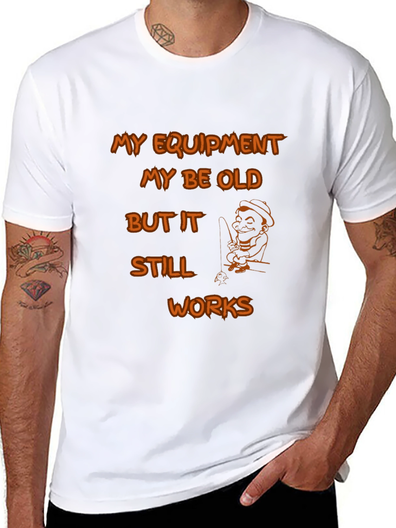 Funny Fishing T-Shirt: Old Equipment Still Works