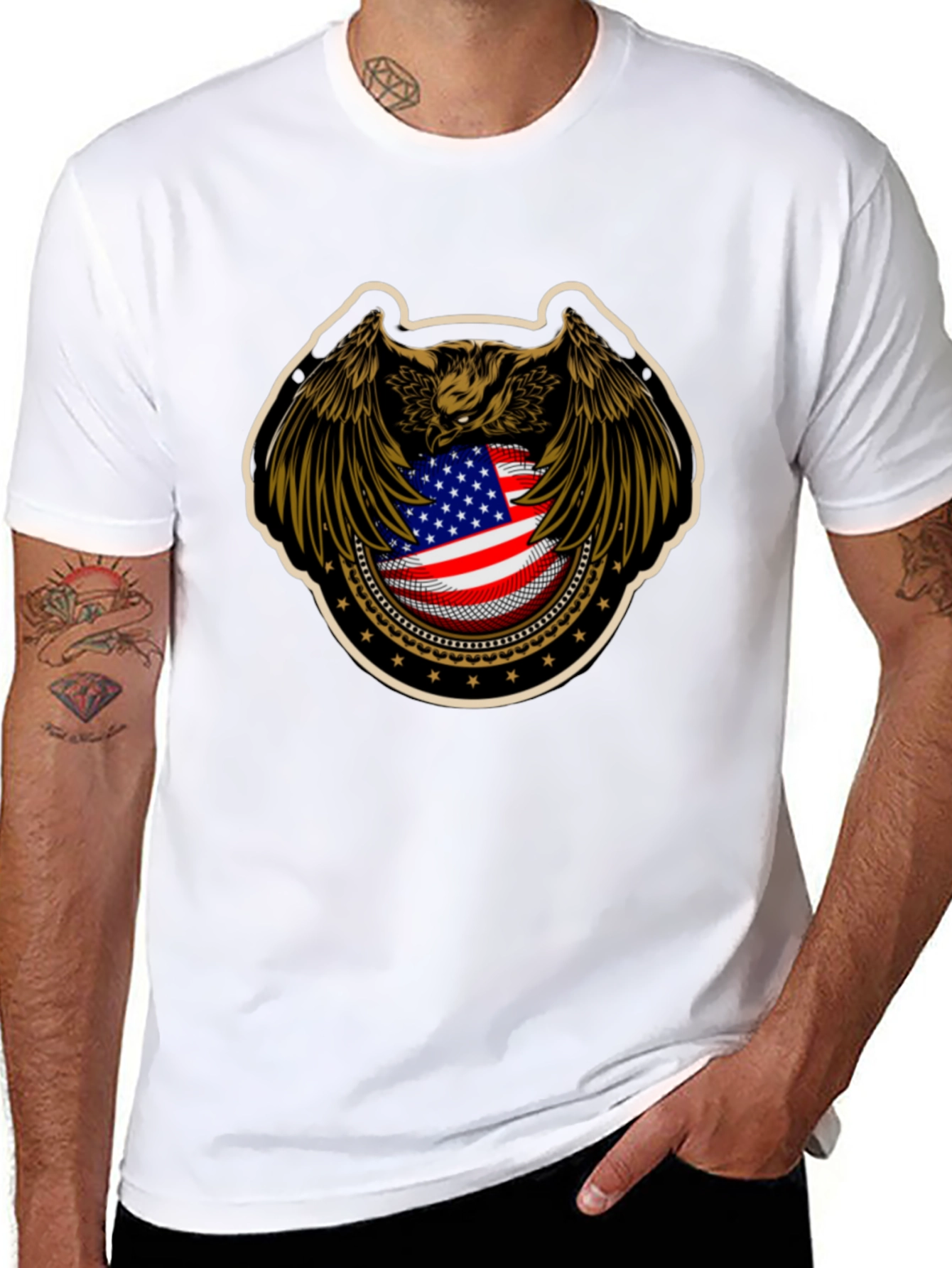 American Eagle Flag Graphic Black T-Shirt