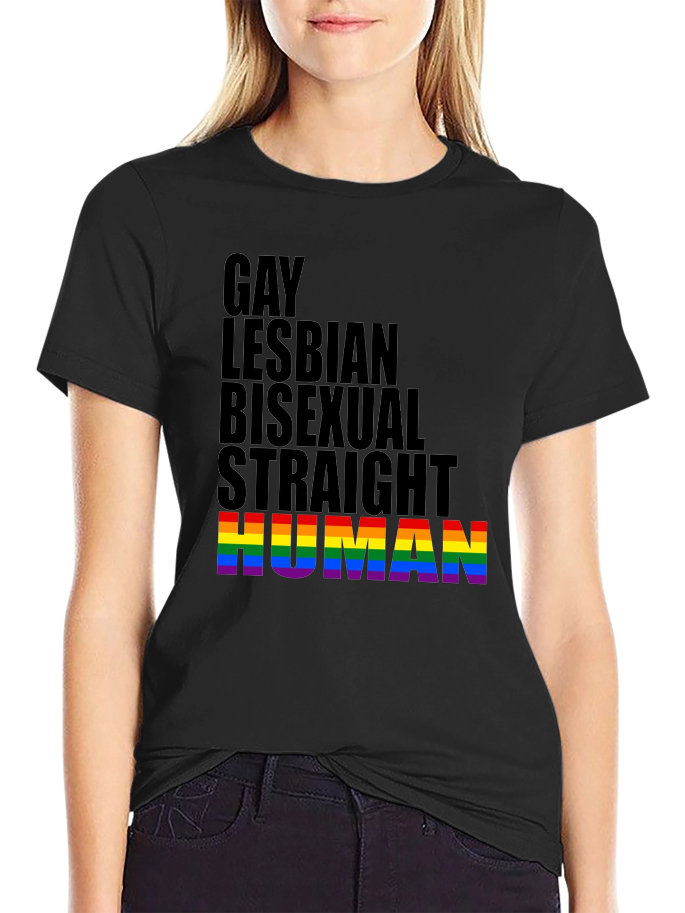 LGBTQ+ Equality Tee: Gay Lesbian Bisexual Straight Human Pride