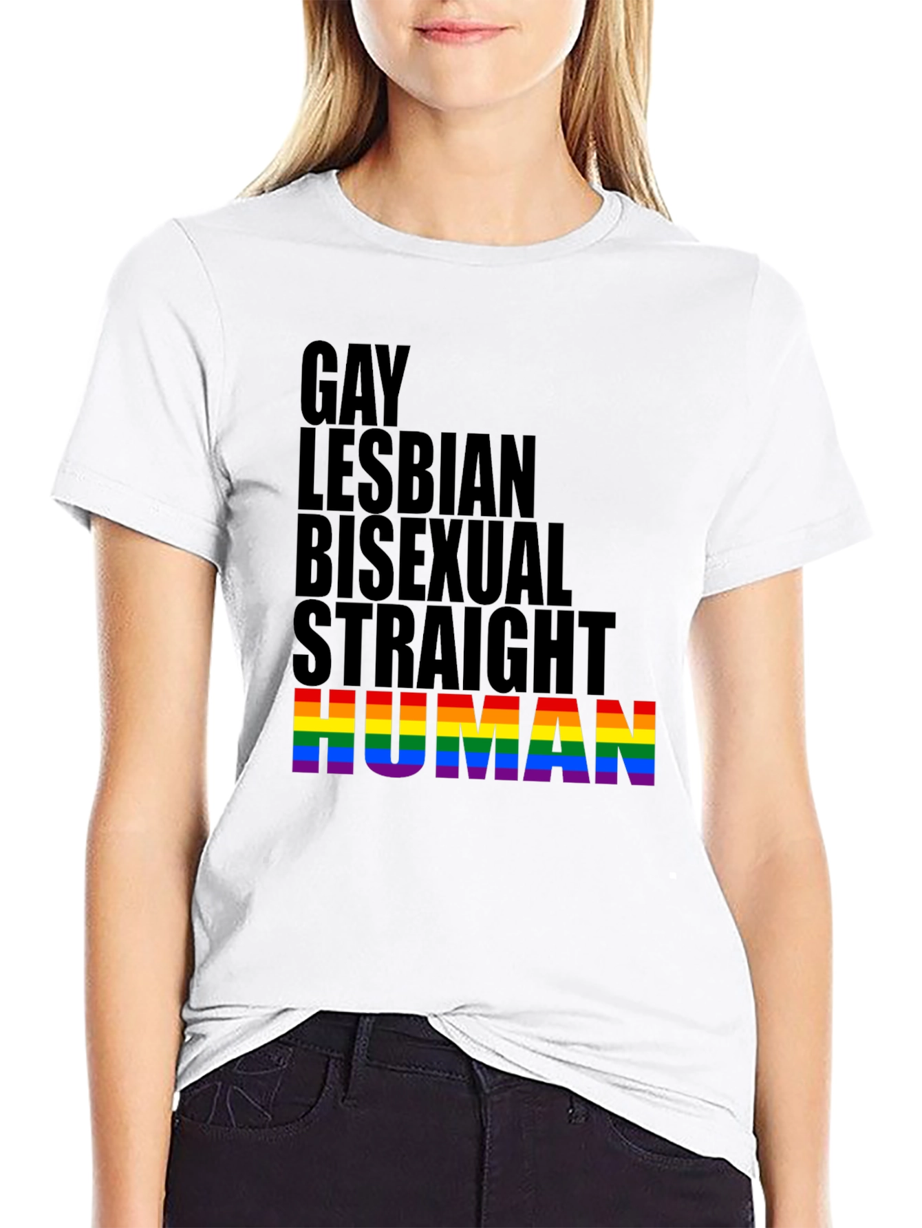 LGBTQ+ Equality Tee: Gay Lesbian Bisexual Straight Human Pride