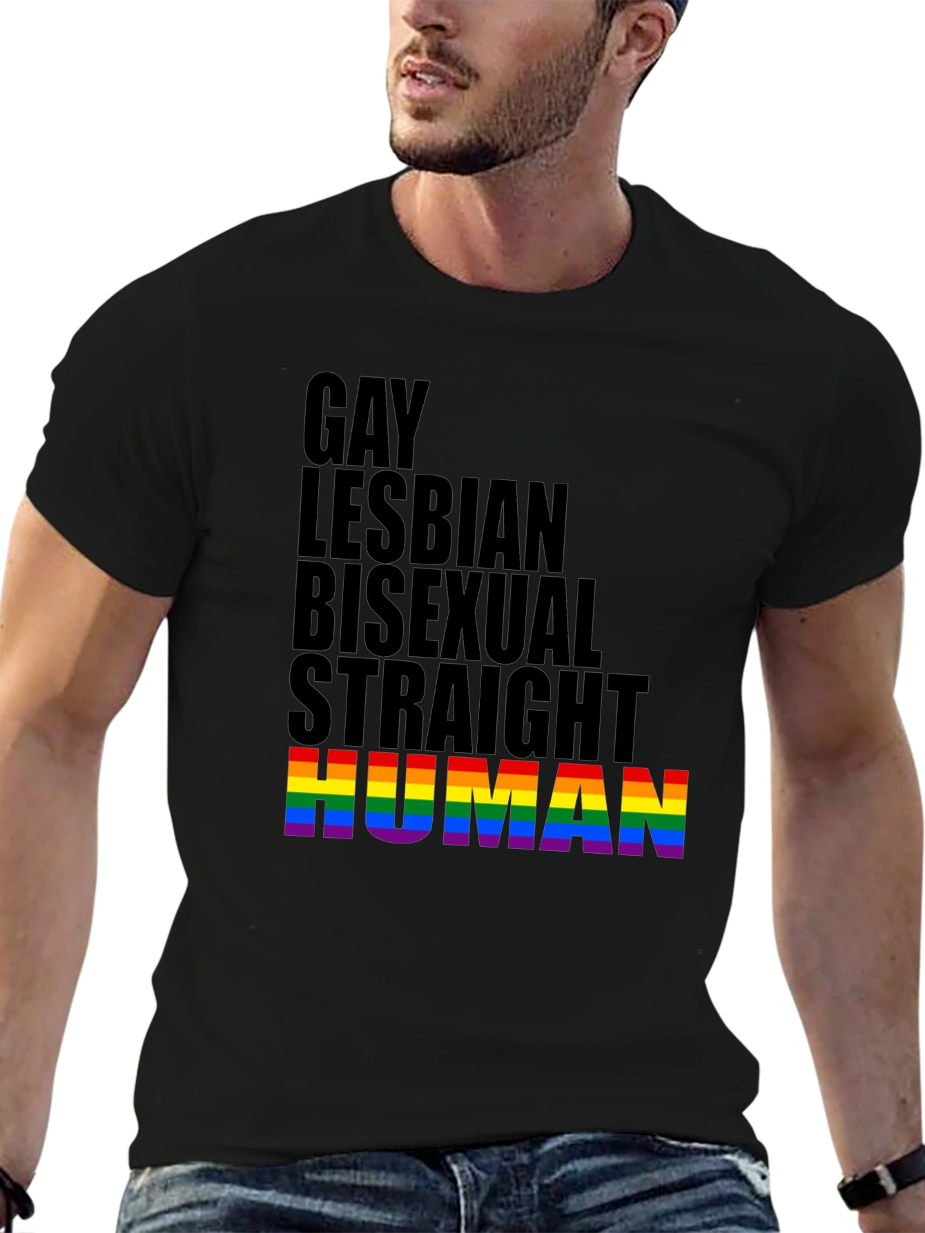 LGBTQ+ Equality Tee: Gay Lesbian Bisexual Straight Human Pride