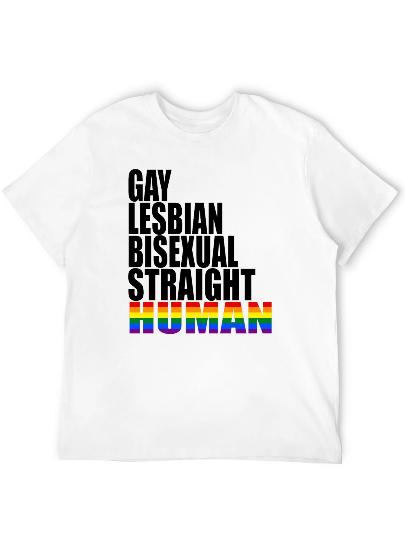 LGBTQ+ Equality Tee: Gay Lesbian Bisexual Straight Human Pride