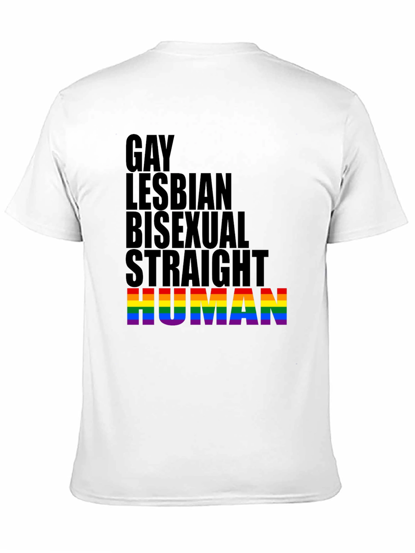 LGBTQ+ Equality Tee: Gay Lesbian Bisexual Straight Human Pride