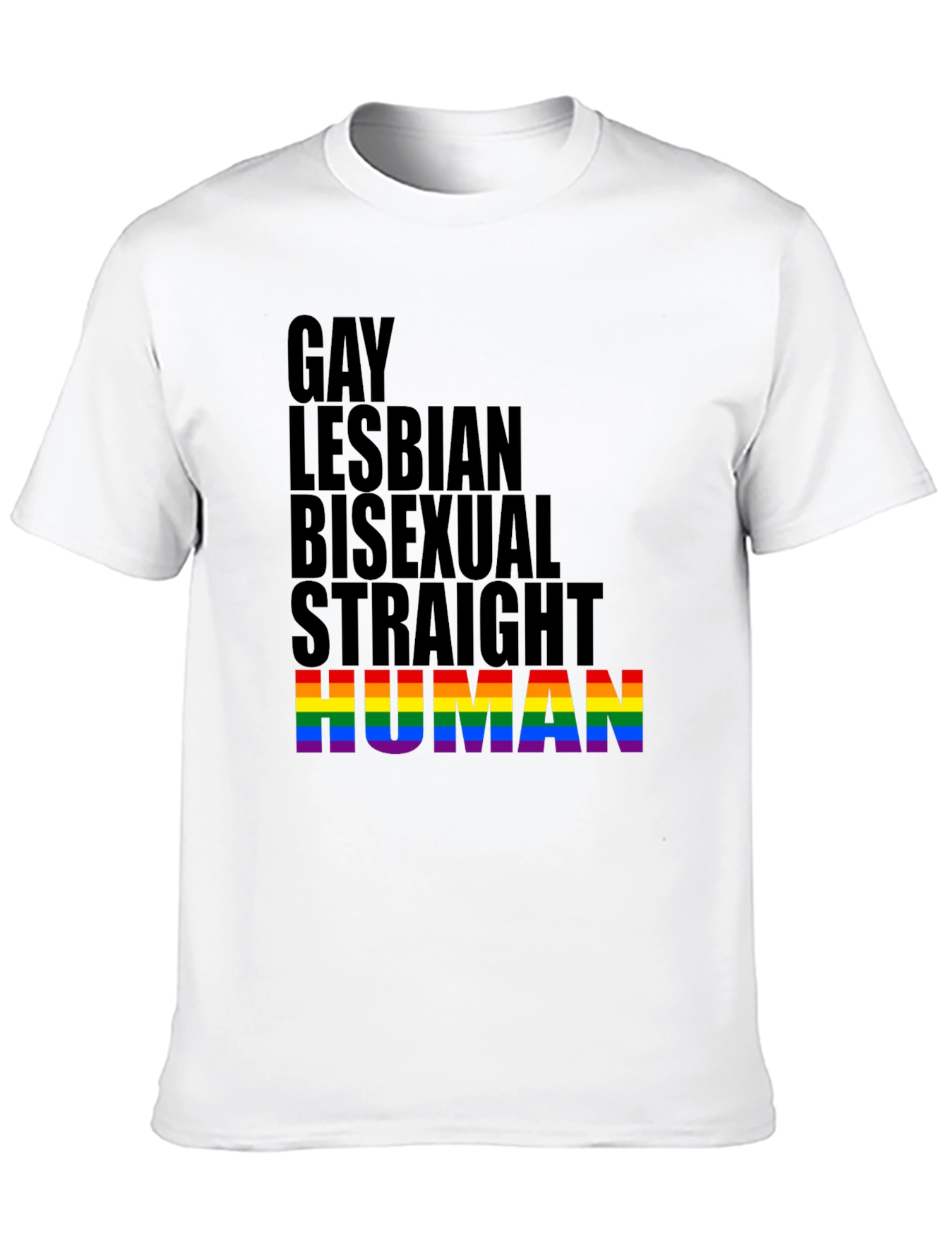 LGBTQ+ Equality Tee: Gay Lesbian Bisexual Straight Human Pride