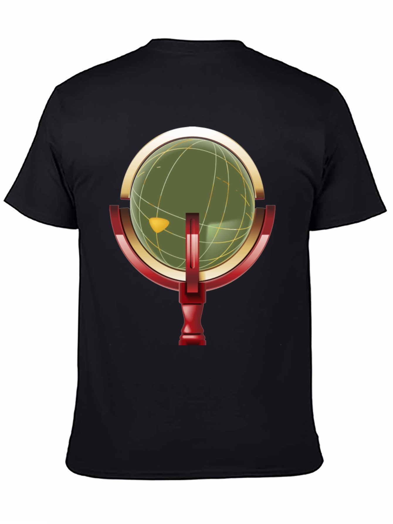 Retro Globe Graphic Black T-Shirt