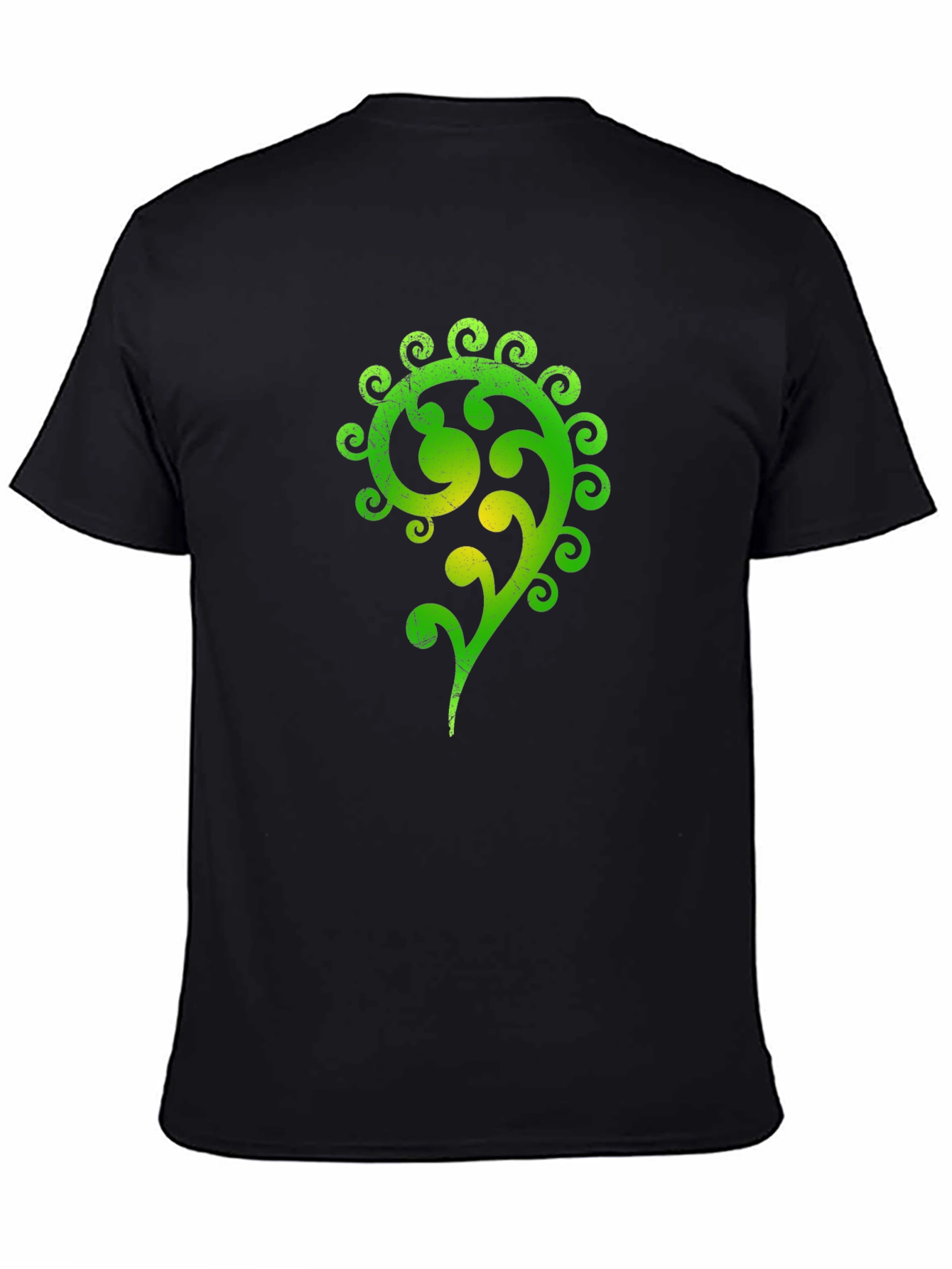 Green Celtic Swirl Design Black T-Shirt