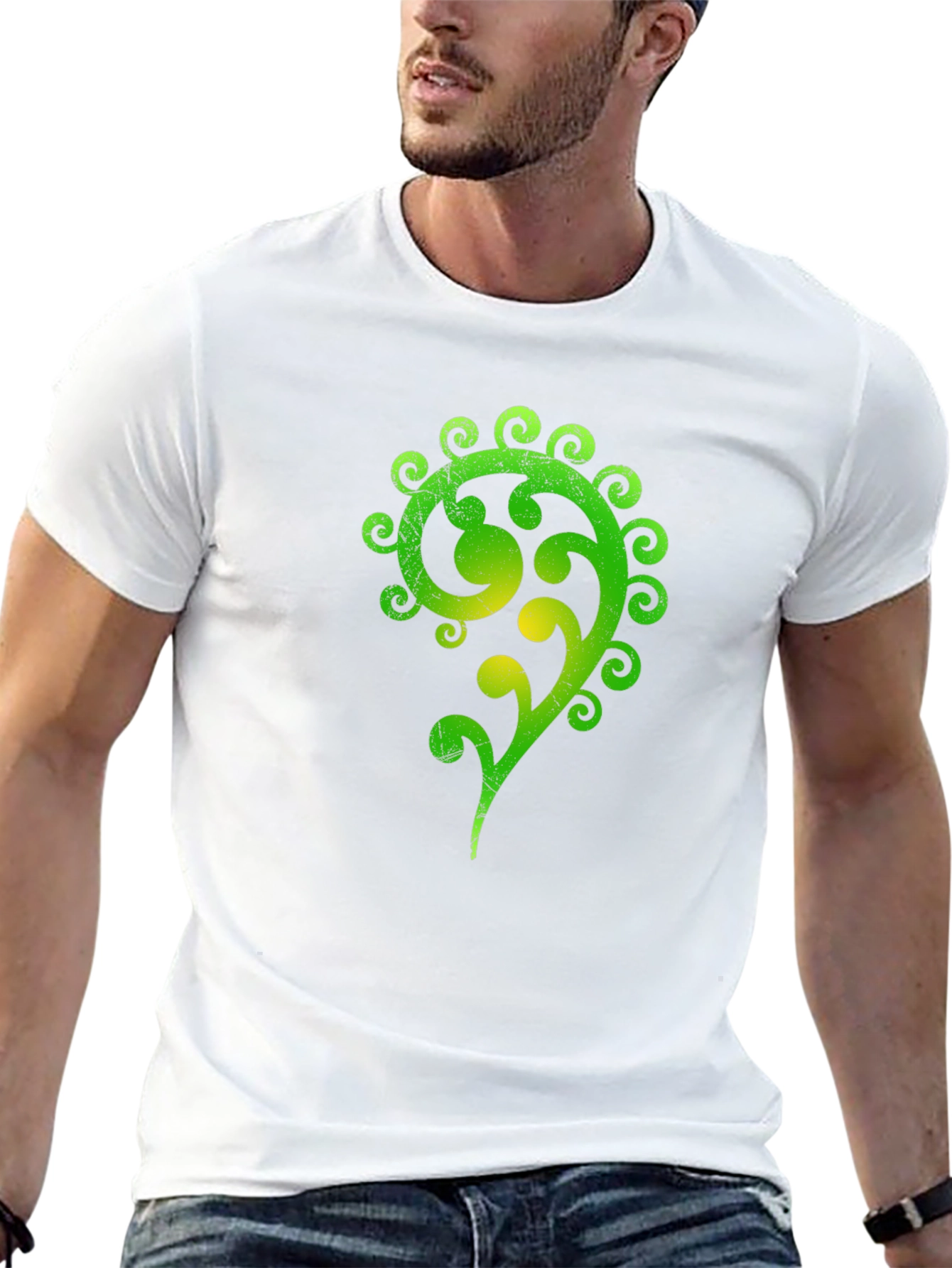 Green Celtic Swirl Design Black T-Shirt