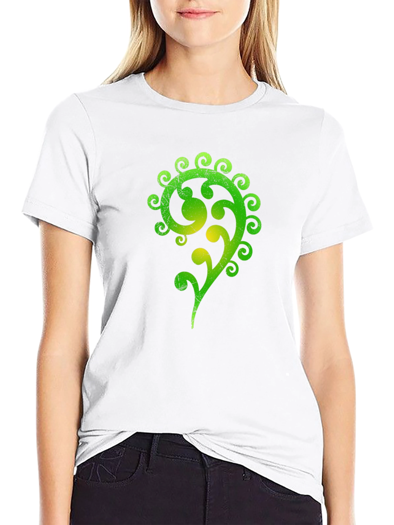 Green Celtic Swirl Design Black T-Shirt