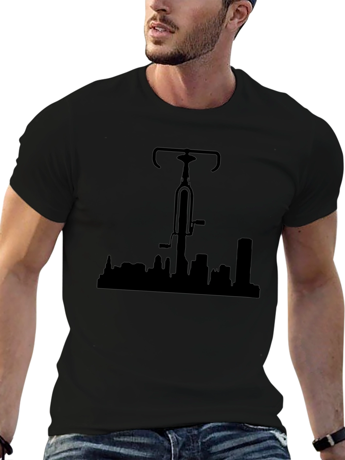 Bike Over City Black T-Shirt