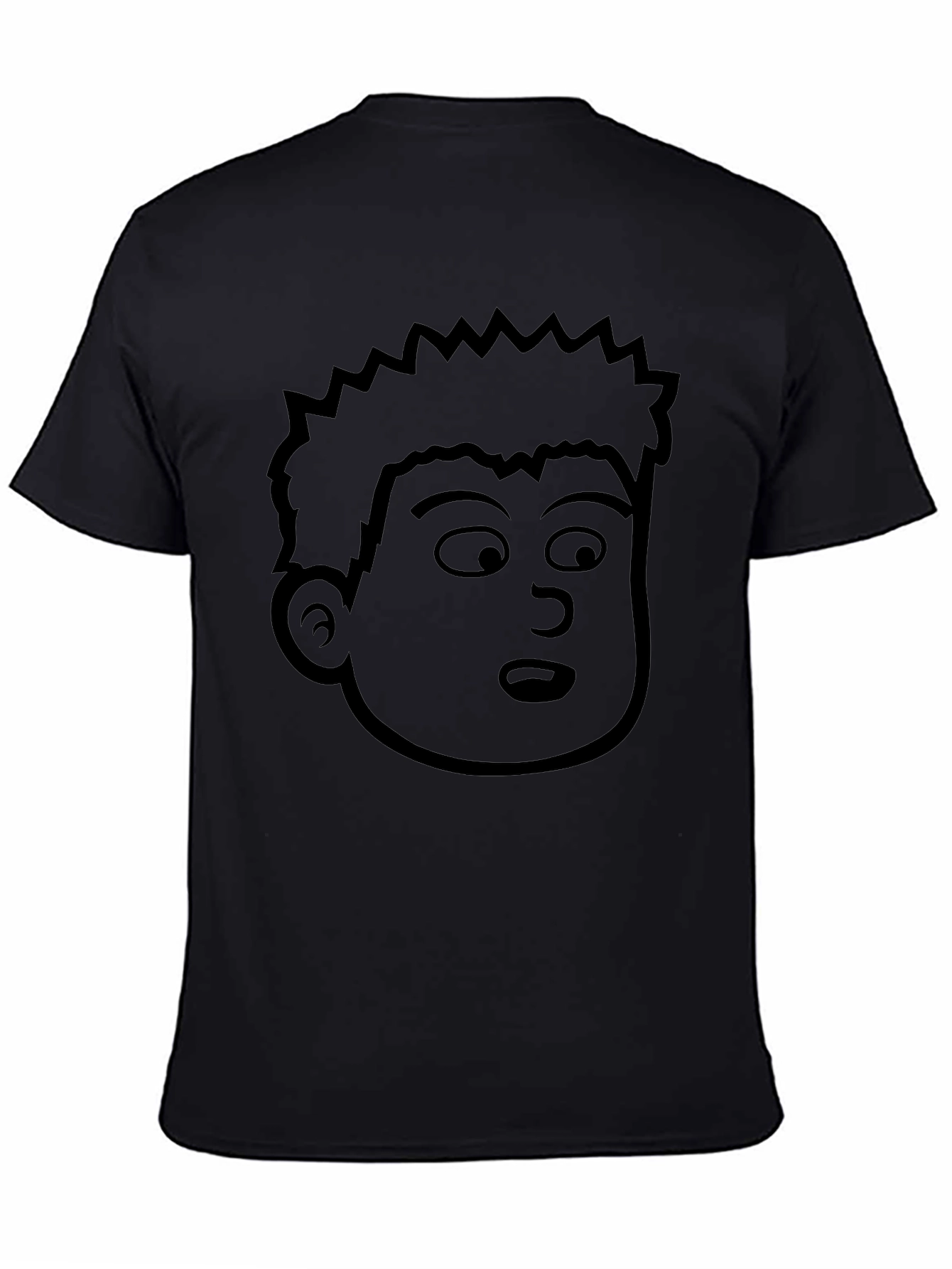 Cartoon Face Black T-Shirt