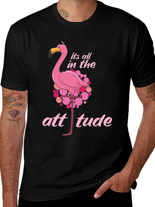Flamingo Attitude Black T-Shirt