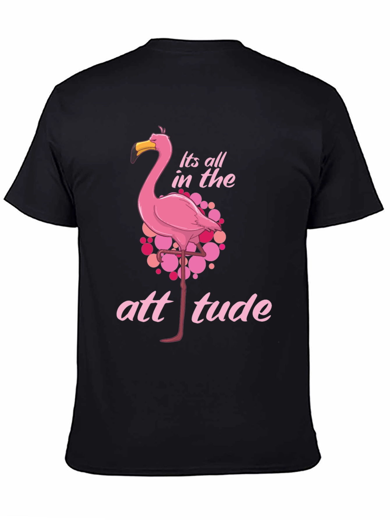 Flamingo Attitude Black T-Shirt