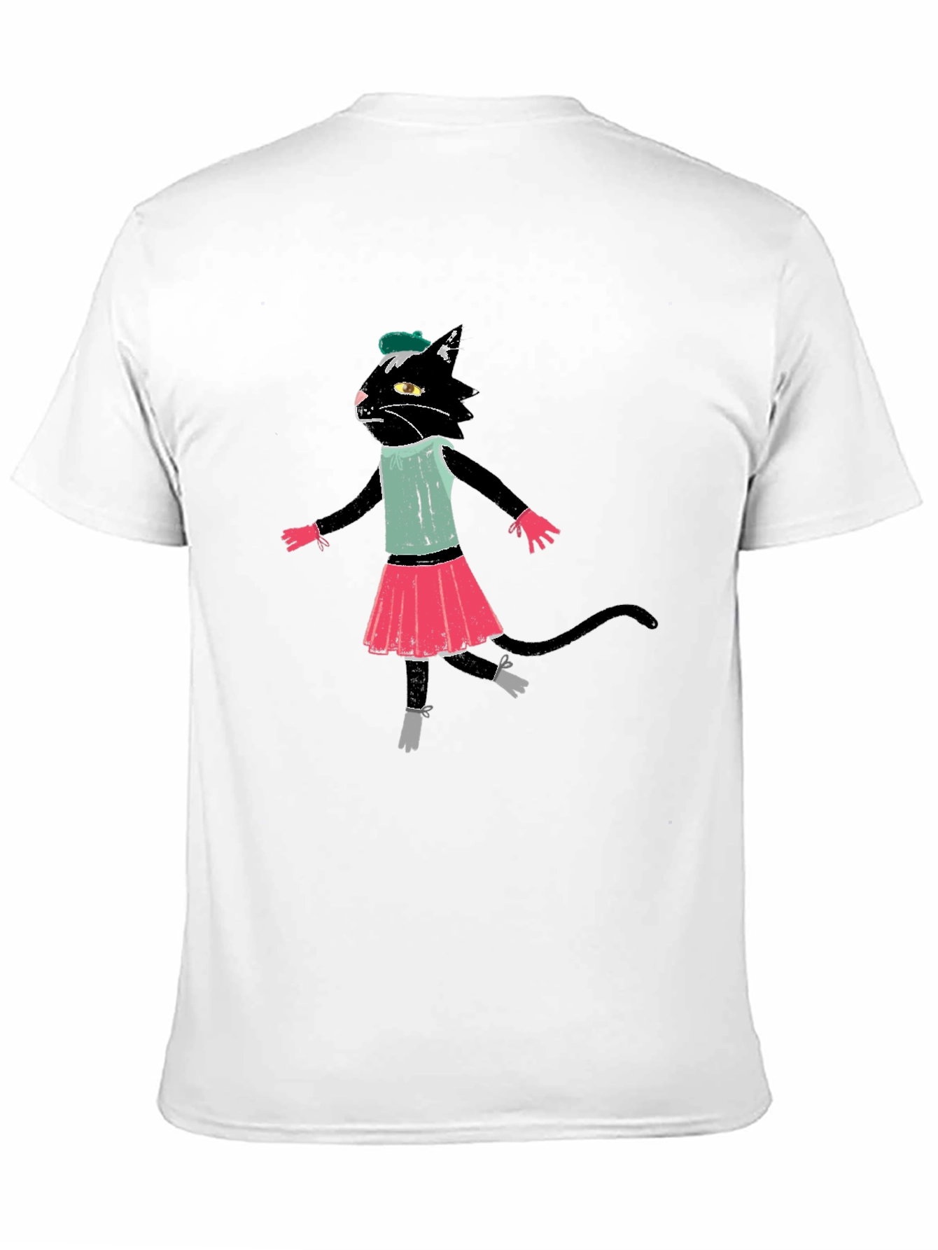 Black Cat Ballerina T-Shirt Cotton