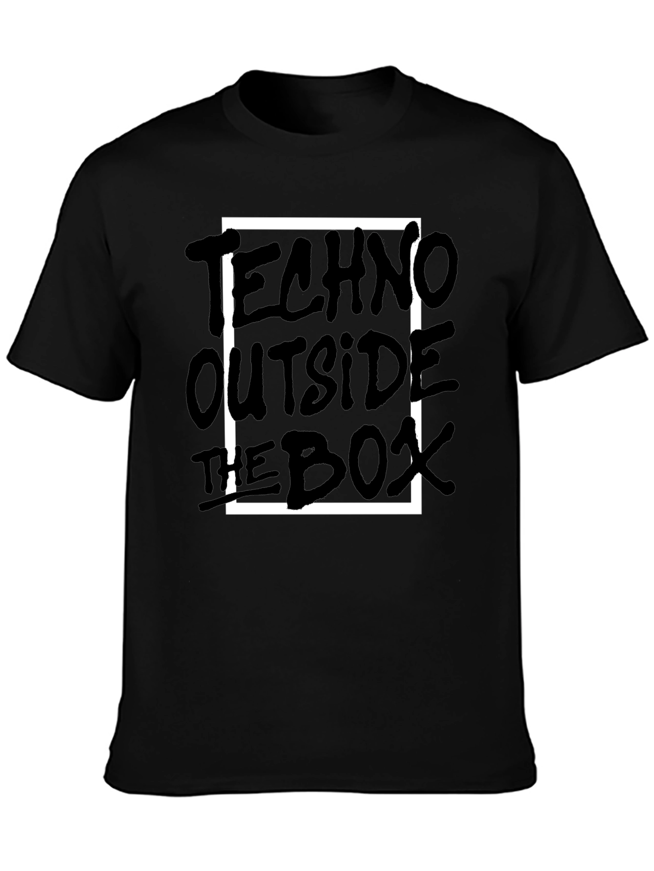 Techno Outside The Box Black Graphic Tee